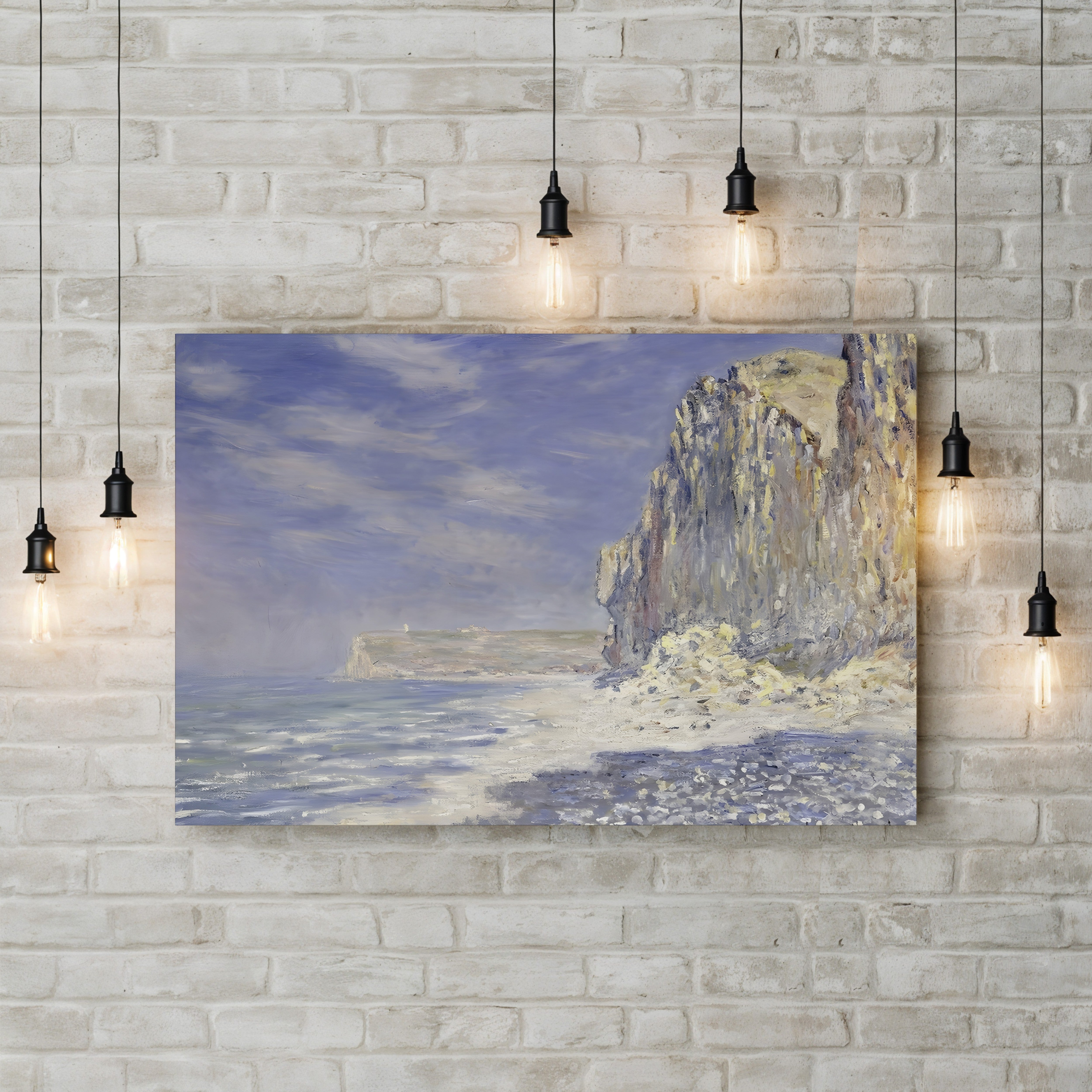 Cliffs Near Fécamp, 1881 – Claude Monet Wall Art | Impressionist Normandy Coastal Canvas Print