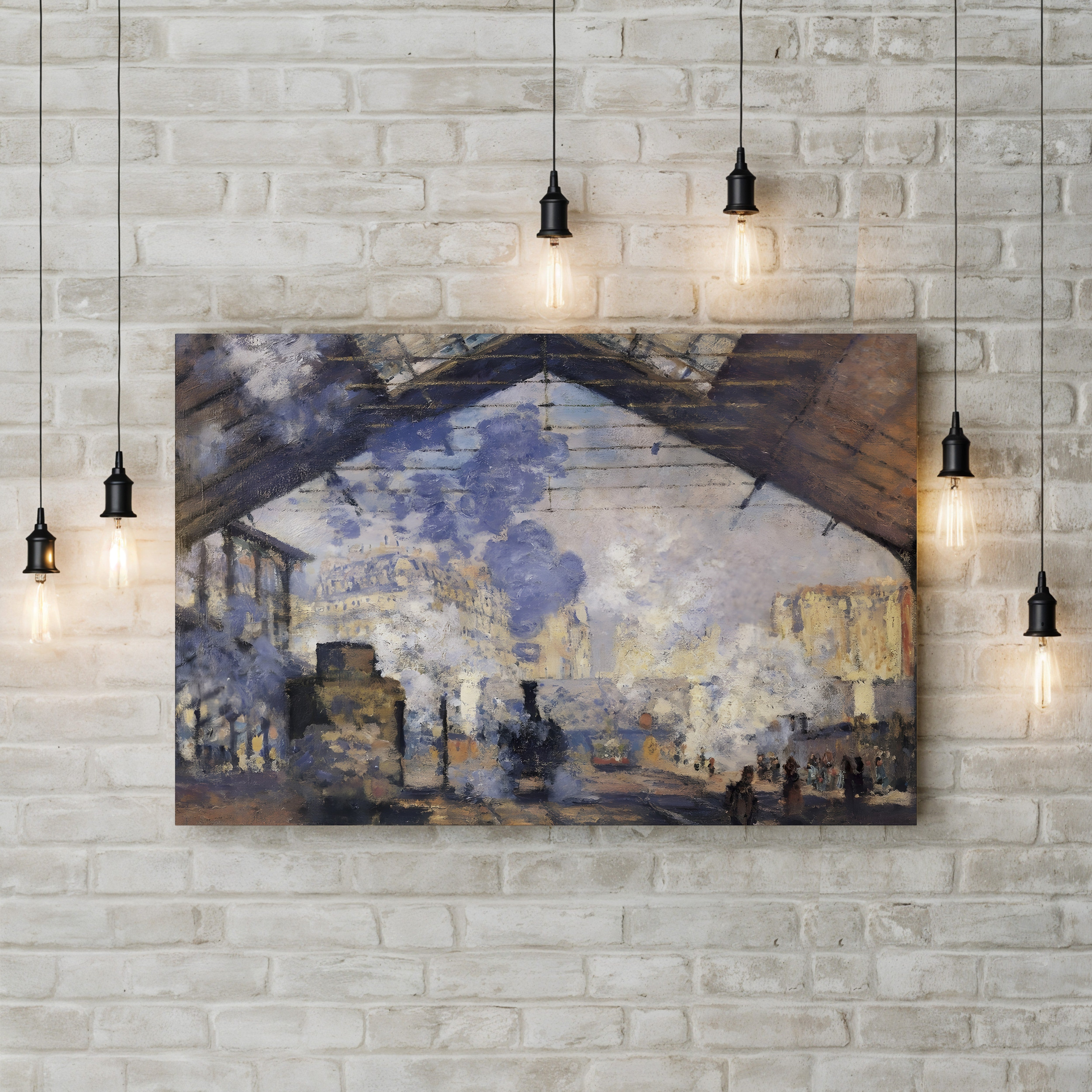 La Gare Saint-Lazare – Claude Monet Wall Art | Impressionist Railway Station Canvas Print