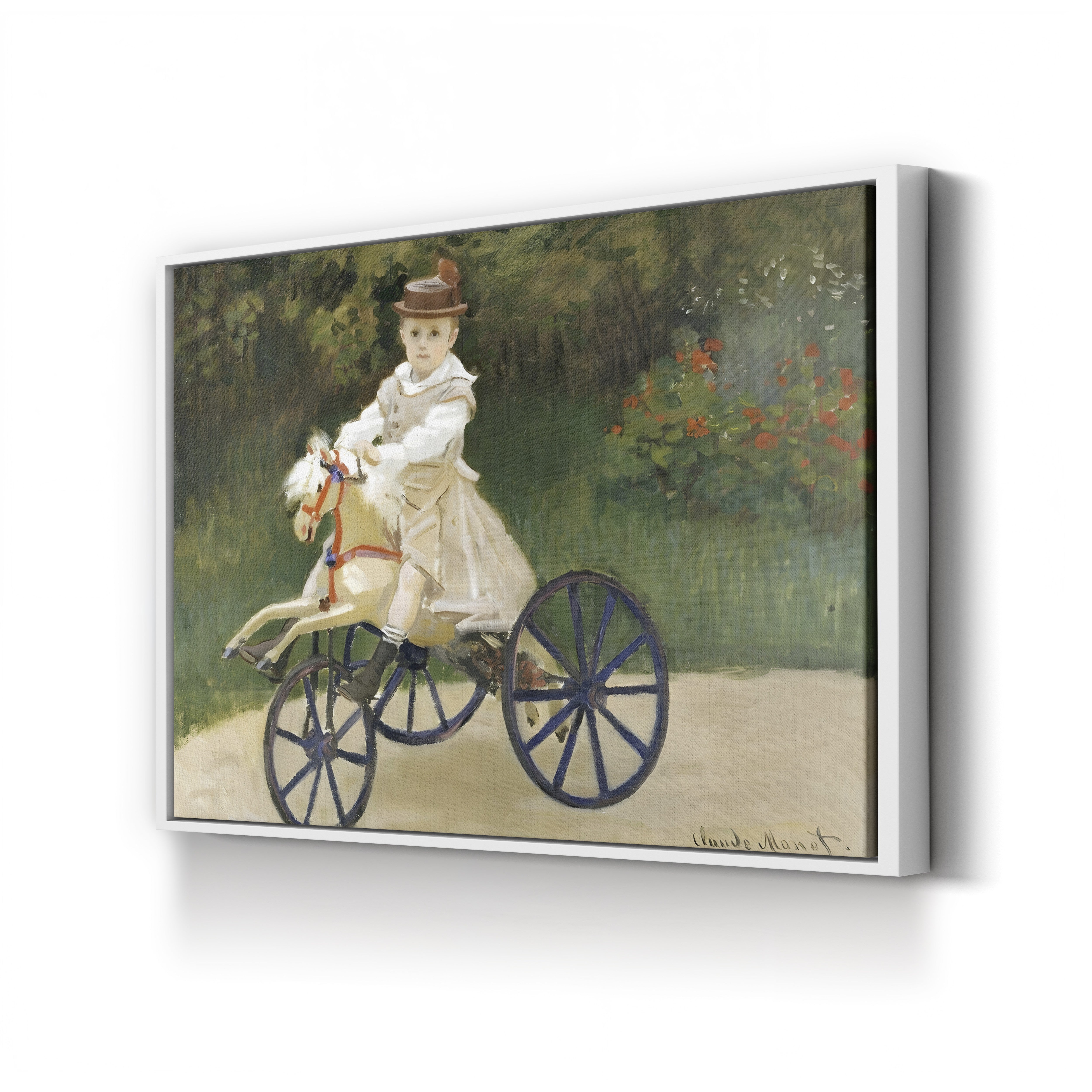 Jean Monet on His Hobby Horse, c. 1867–1913 – Claude Monet Wall Art | Impressionist Childhood Scene Canvas Print