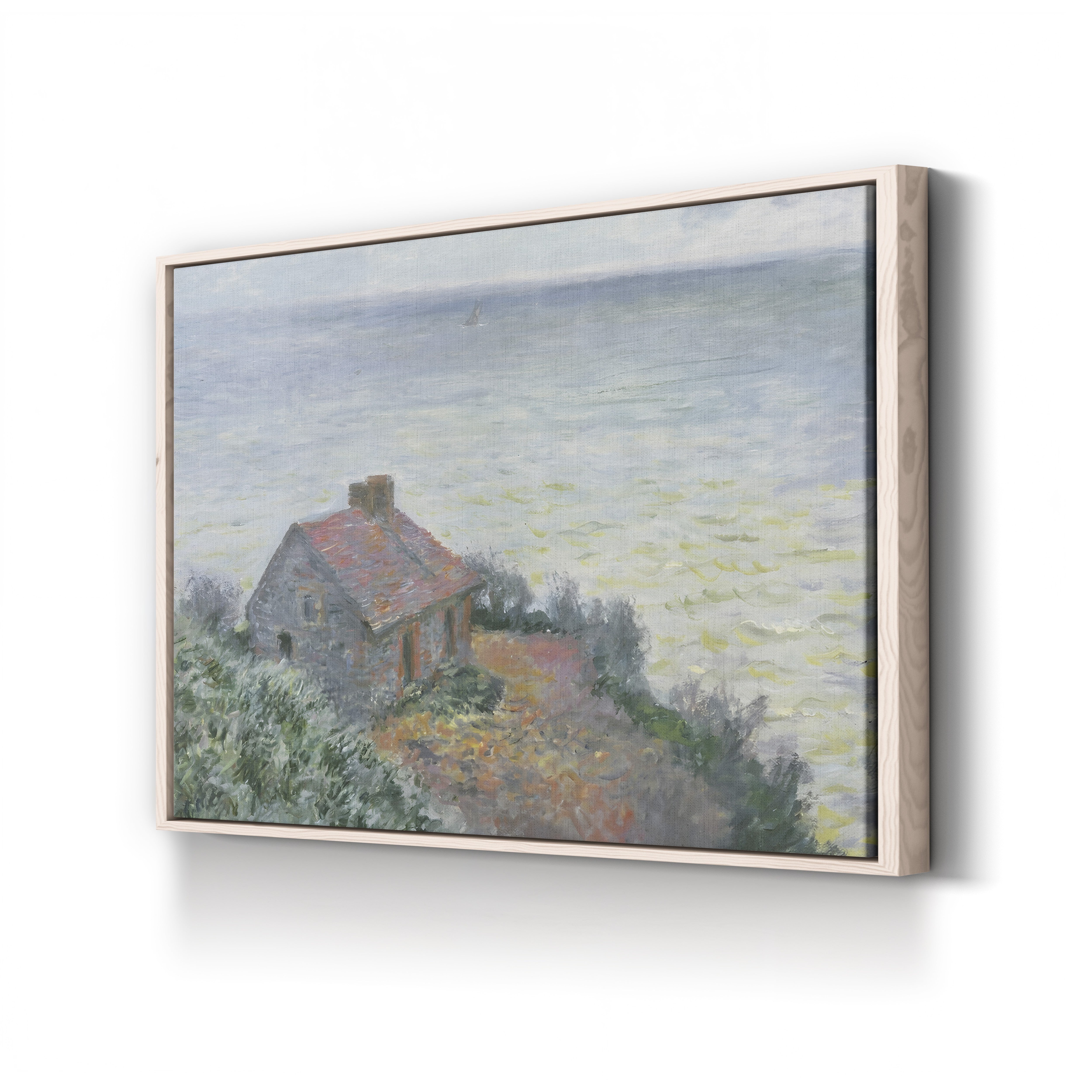 Customs Post at Dieppe, 1882 – Claude Monet Wall Art | Impressionist Normandy Clifftop Canvas Print