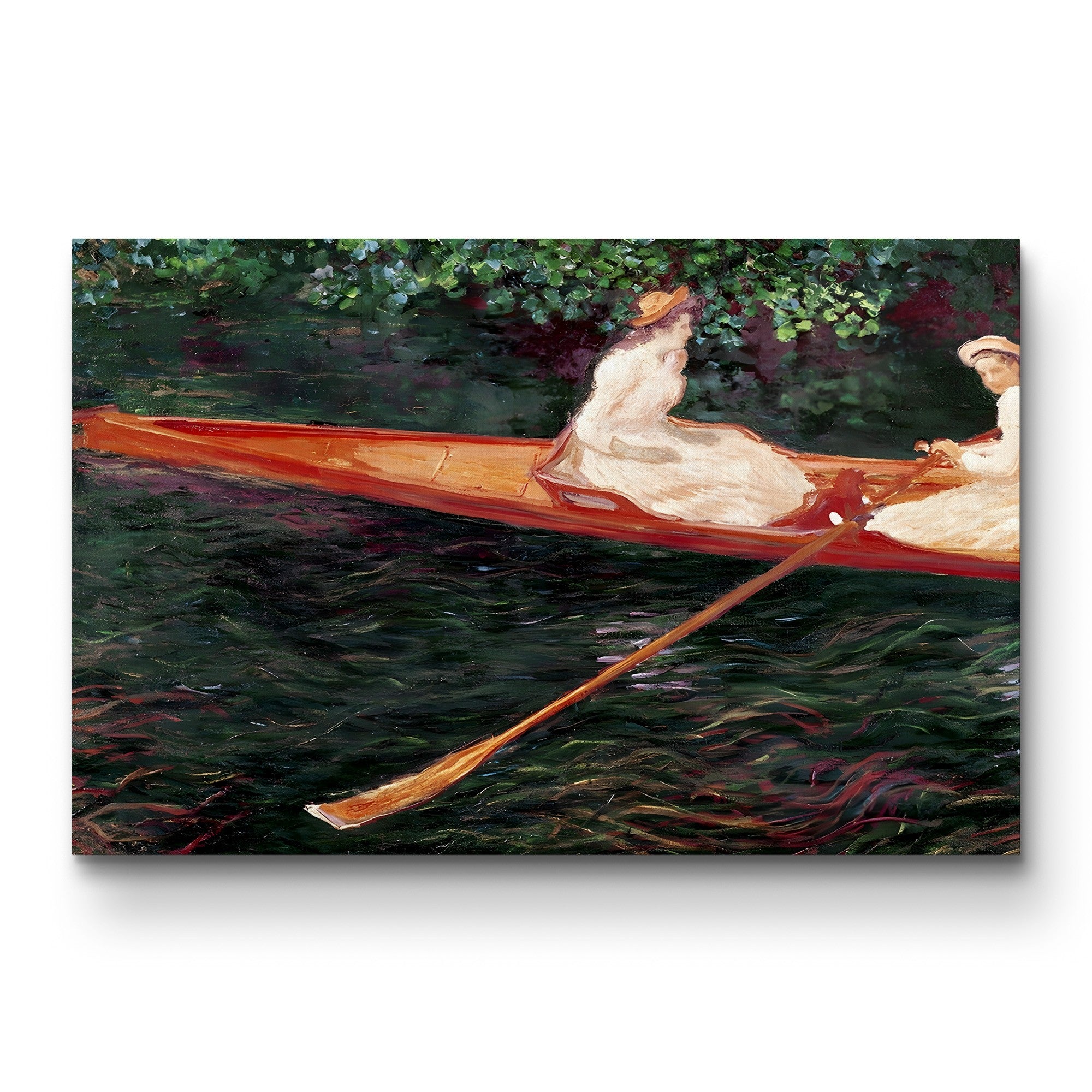Boating on the River Epte, c. 1889-90 – Claude Monet Wall Art | Impressionist Riverside Canvas Print