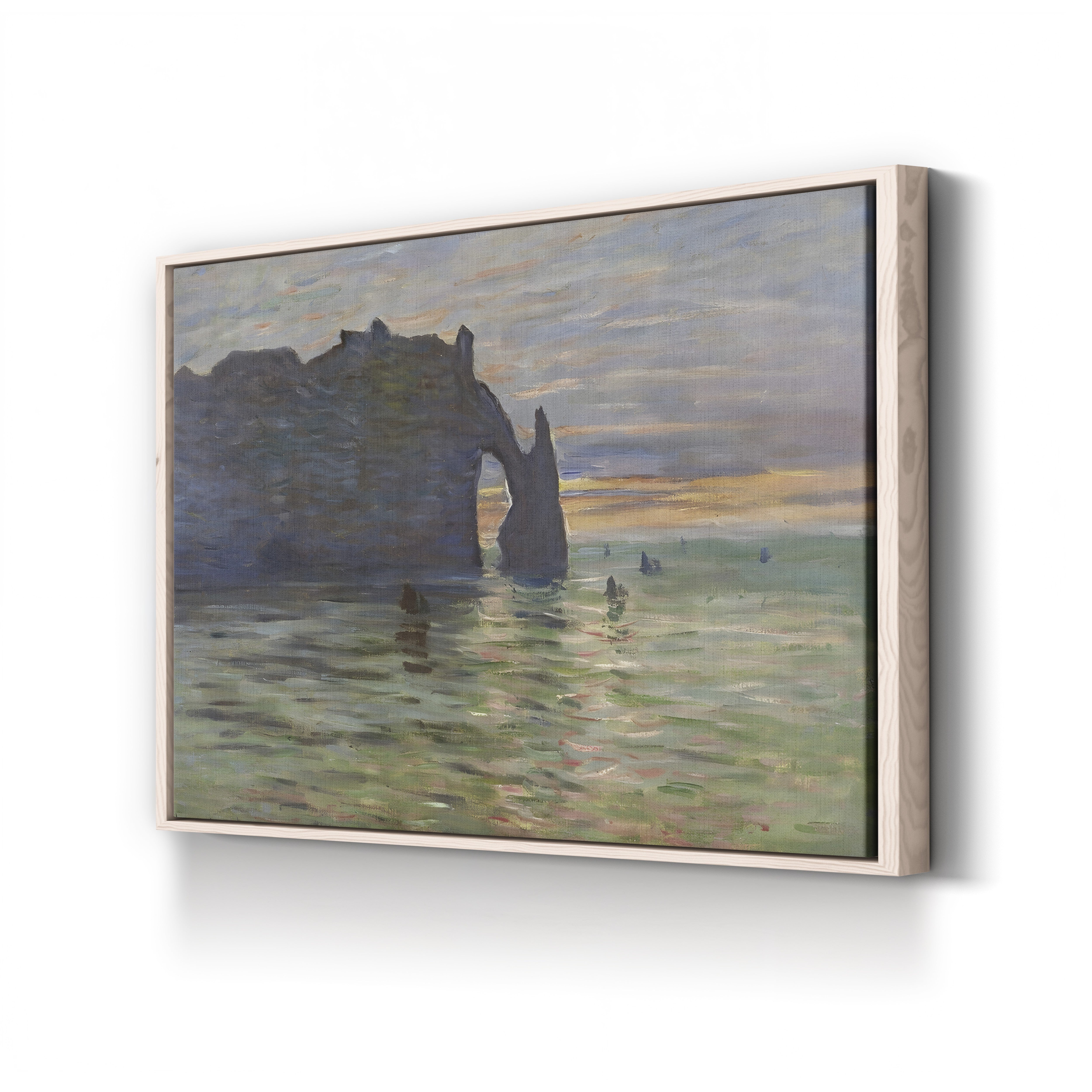 Coucher de Soleil à Étretat, 1883 – Claude Monet Wall Art | Impressionist Coastal Sunset Canvas Print