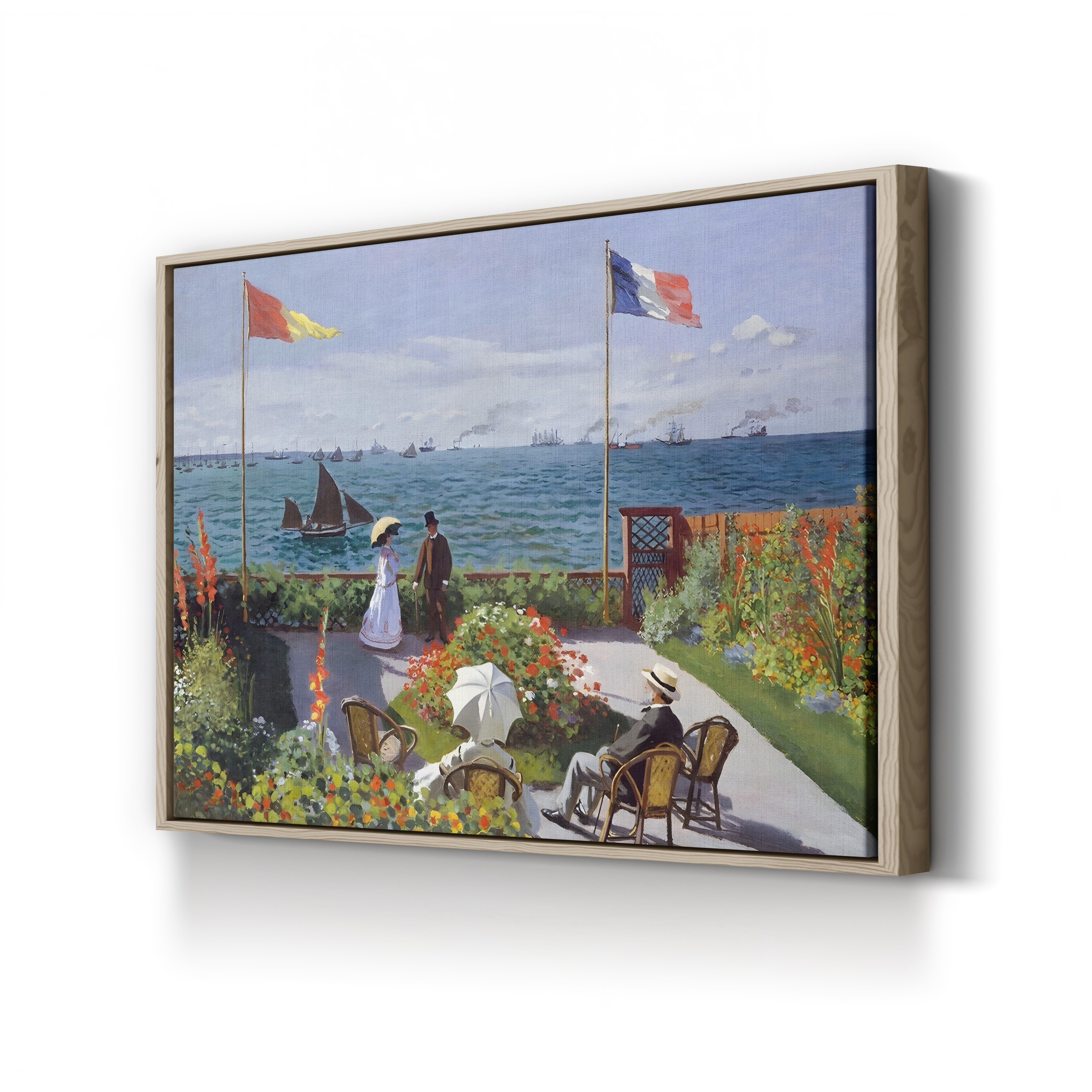 Garden at Sainte-Adresse – Claude Monet Wall Art | Impressionist Coastal Garden Canvas Print