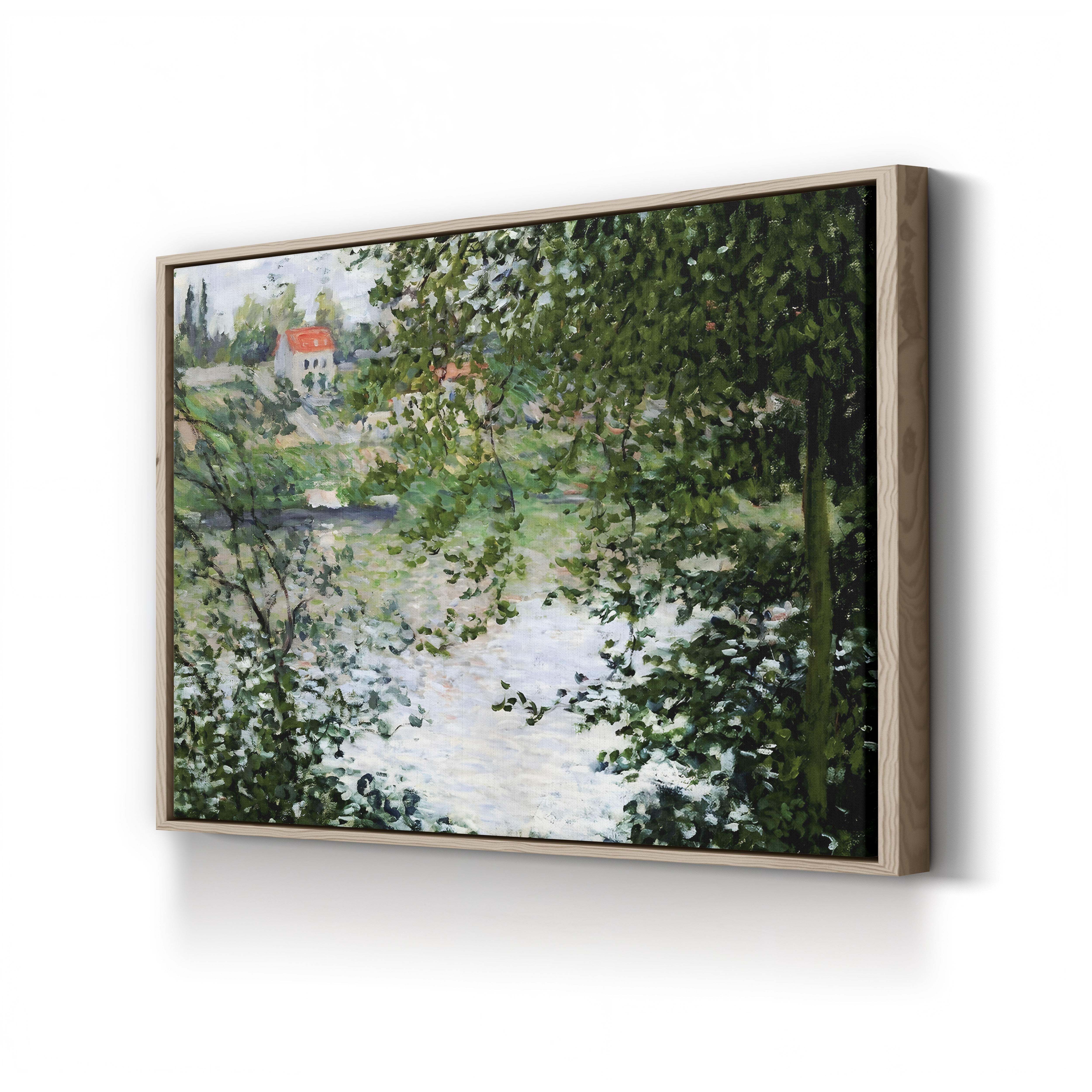 Île de La Grande Jatte Through the Trees, 1878 – Claude Monet Wall Art | Impressionist Seine Landscape Canvas Print