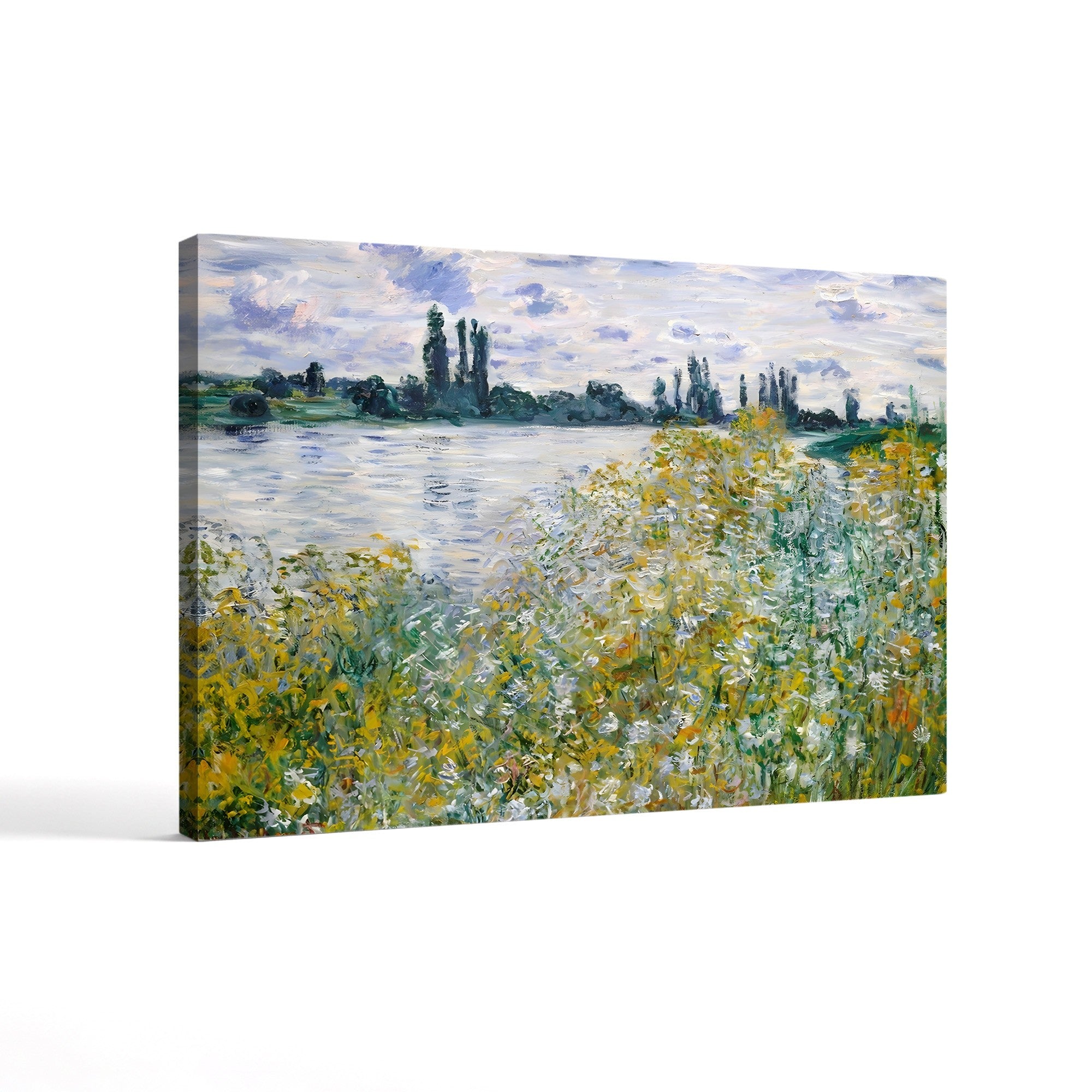Île aux Fleurs near Vétheuil – Claude Monet Wall Art | Impressionist River Landscape Canvas Print
