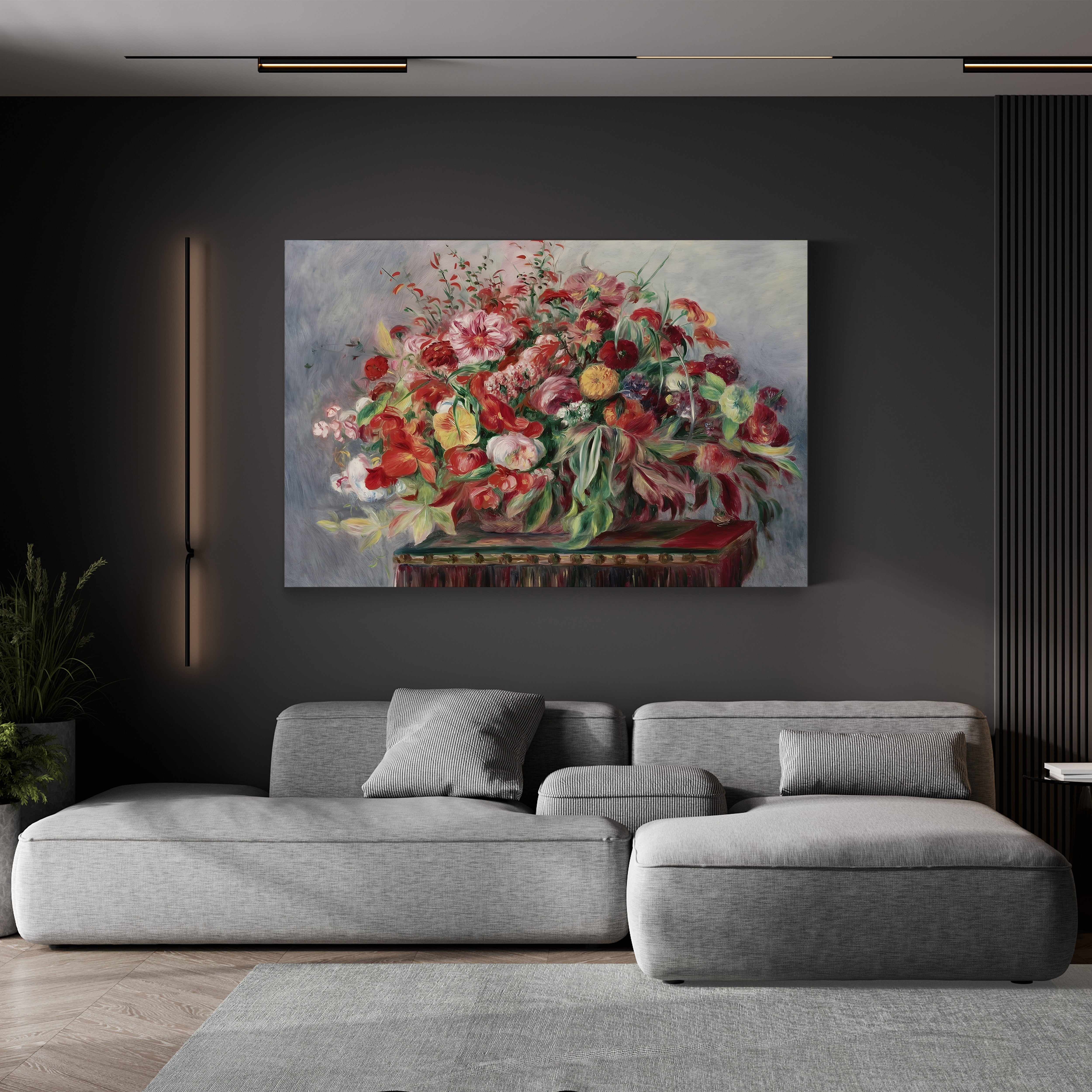 Basket of Flowers (Corbeille de Fleurs), 1890 – Pierre-Auguste Renoir Wall Art | Impressionist Floral Canvas Print