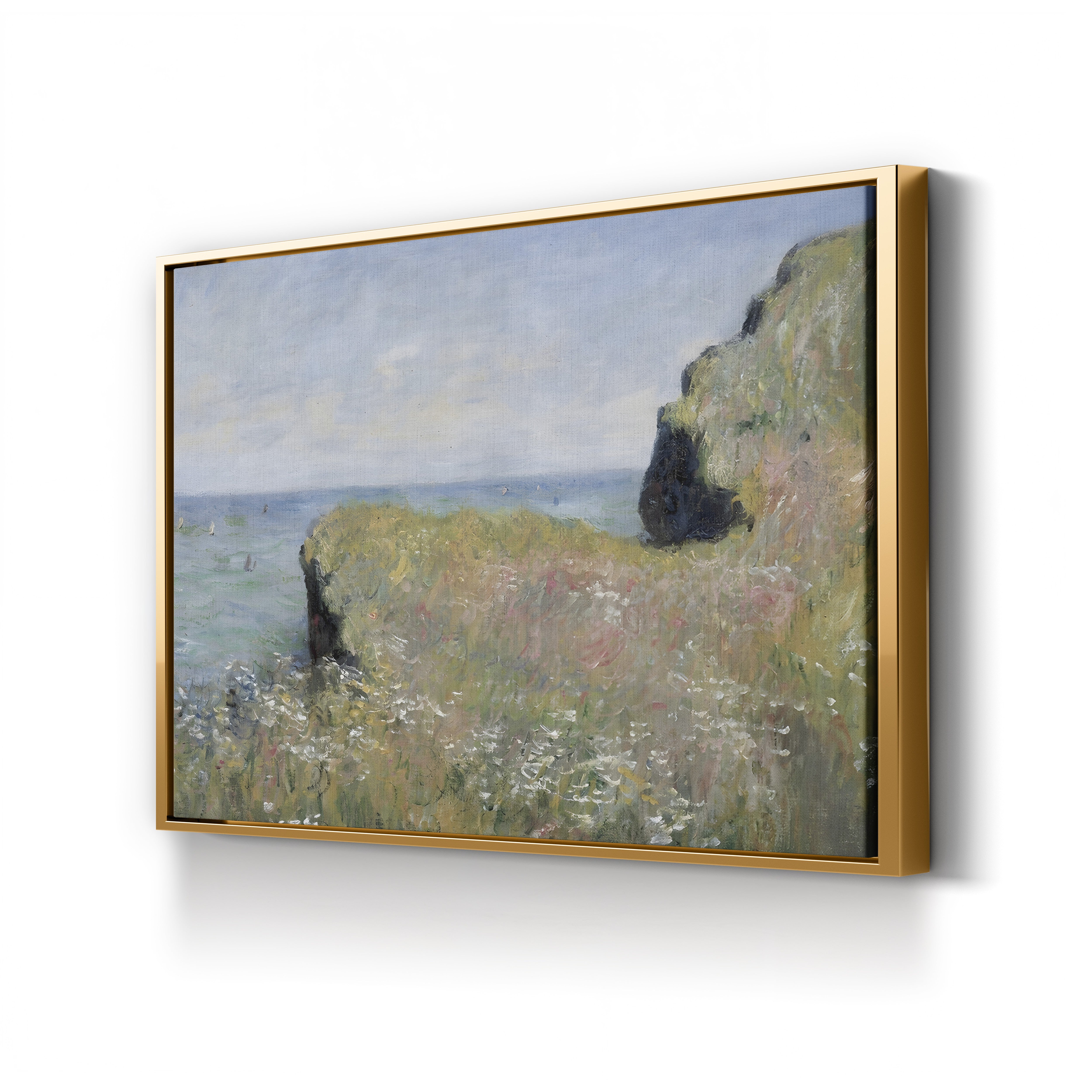 Edge of the Cliff, Pourville, 1882 – Claude Monet Wall Art | Impressionist Normandy Cliff Canvas Print