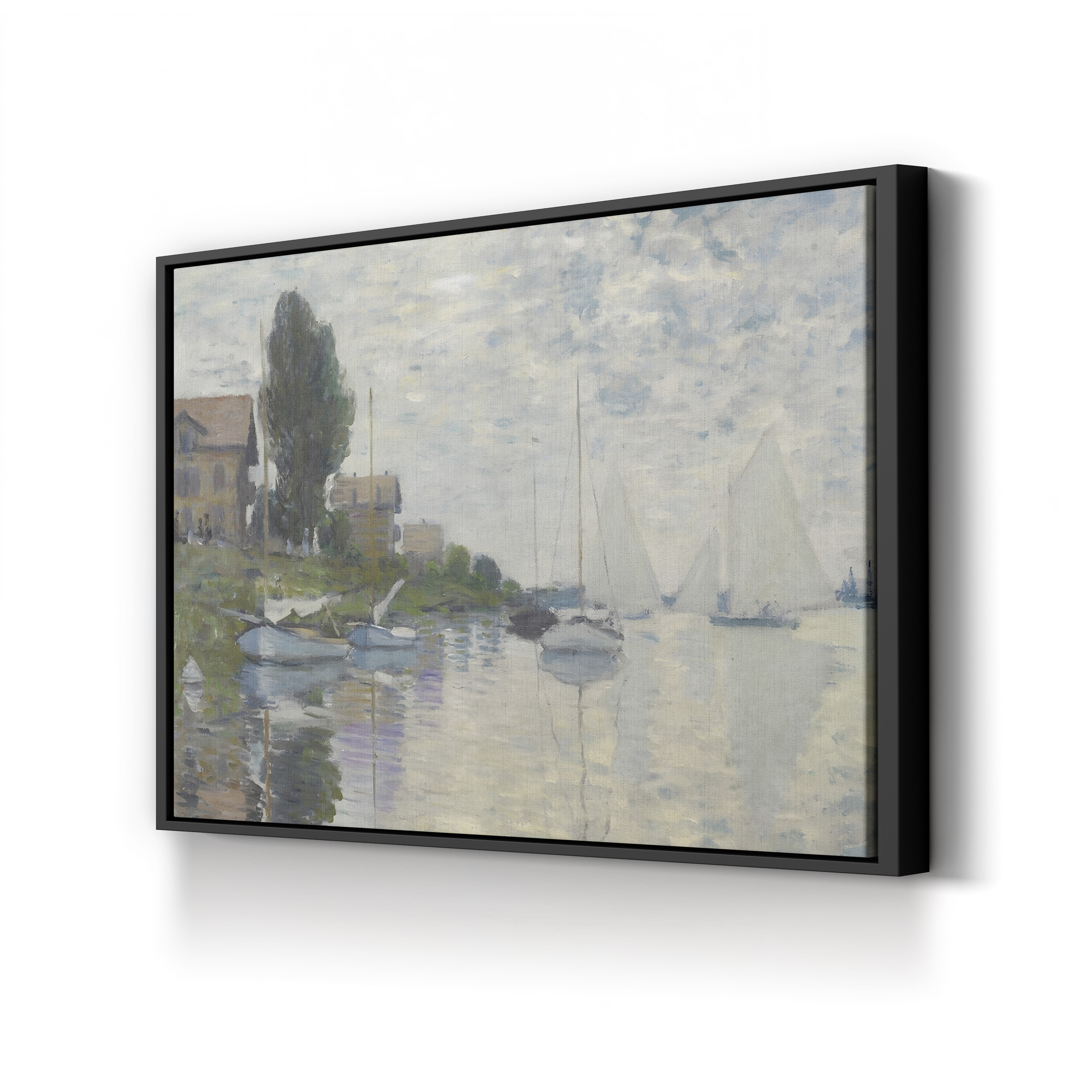 Au Petit Gennevilliers, 1874 – Claude Monet Wall Art | Early Impressionist Seine Canvas Print