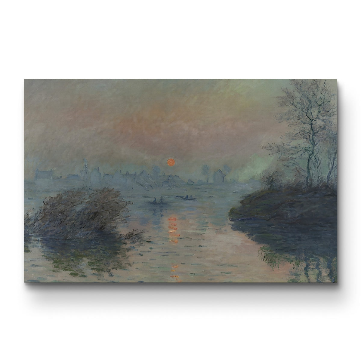 Sunset on the Seine at Lavacourt, c. 1880 by Claude Monet canvas print, standard edge