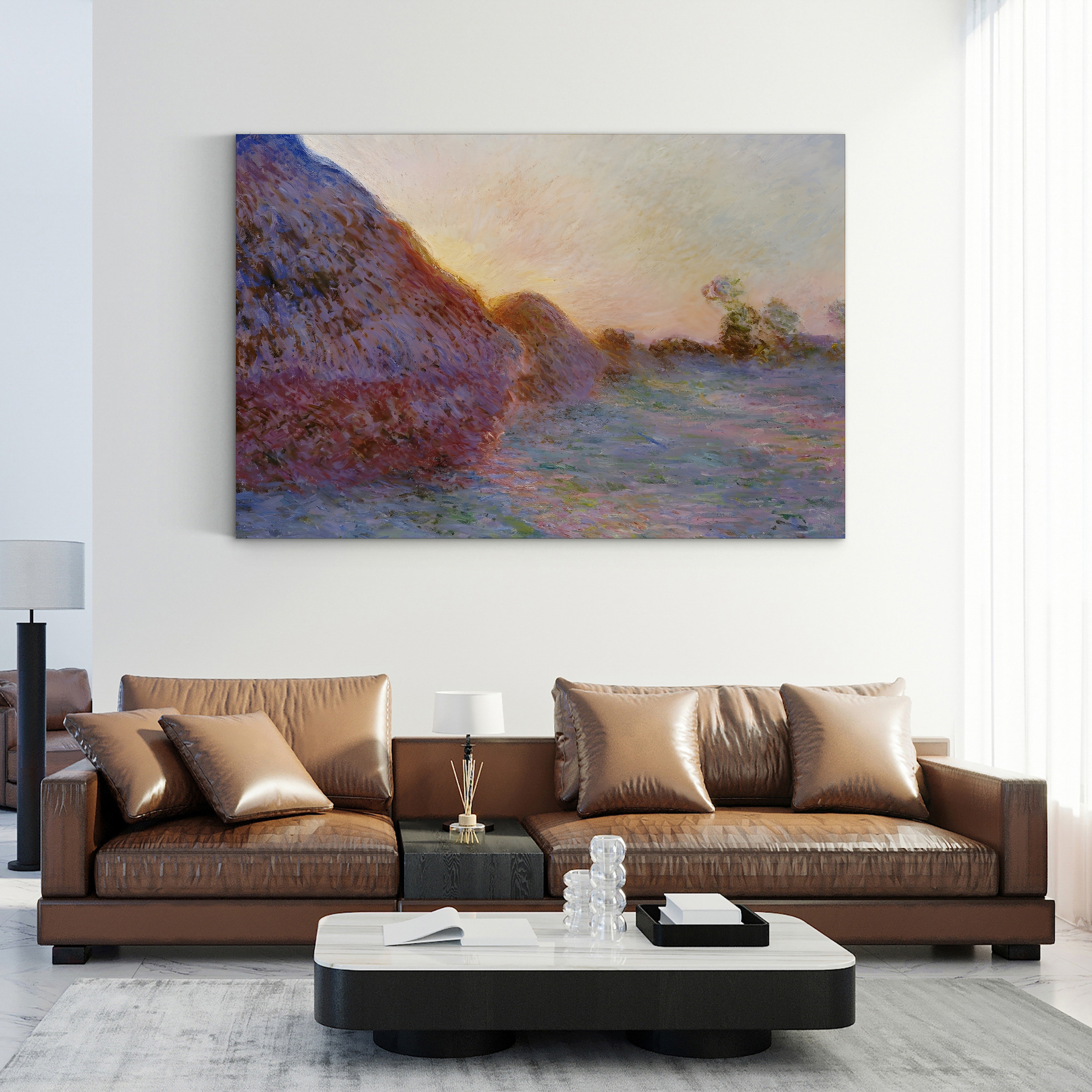 Haystacks – Claude Monet Wall Art | Impressionist Rural Landscape Canvas Print