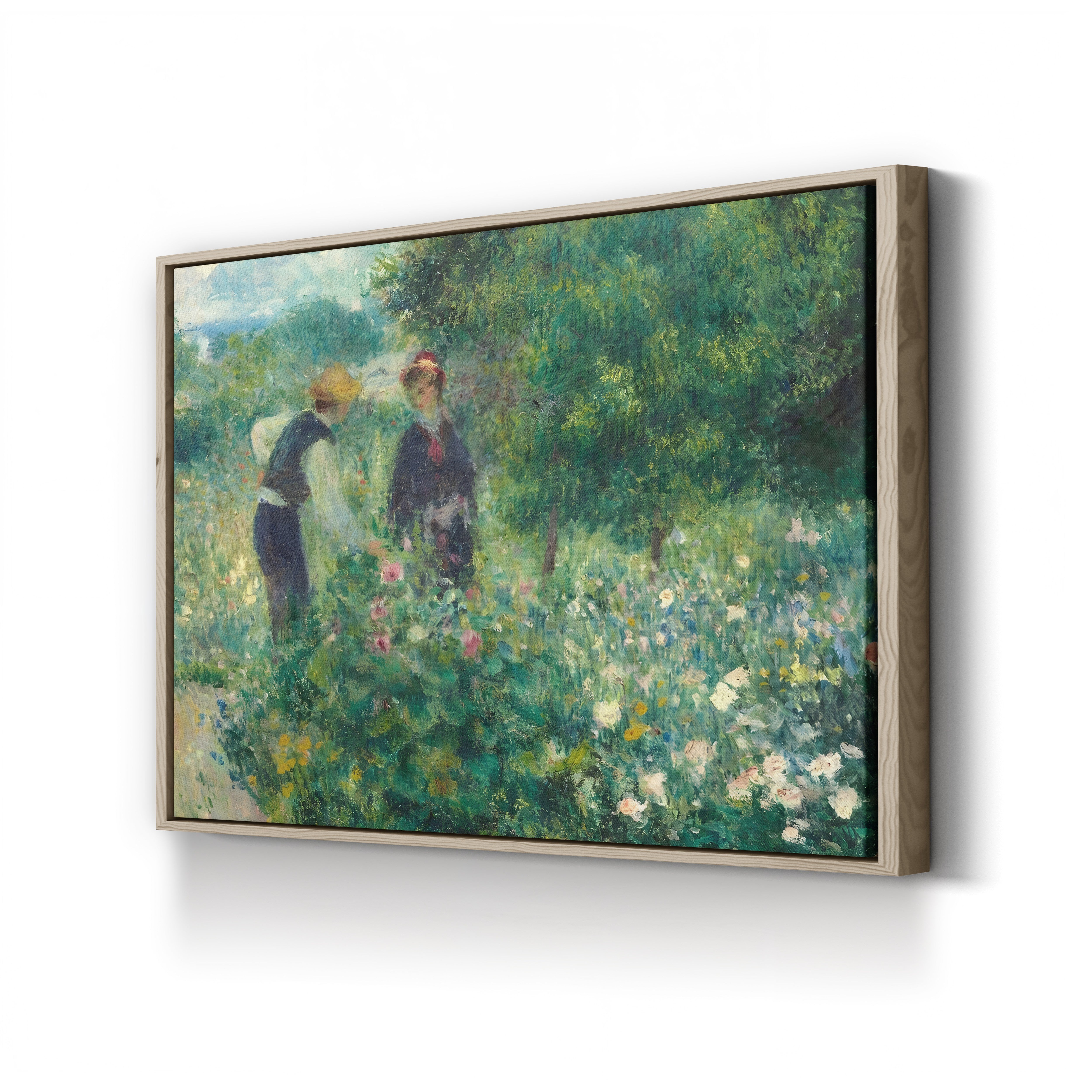 Picking Flowers, 1875 – Renoir Wall Art | Impressionist Pastoral Canvas