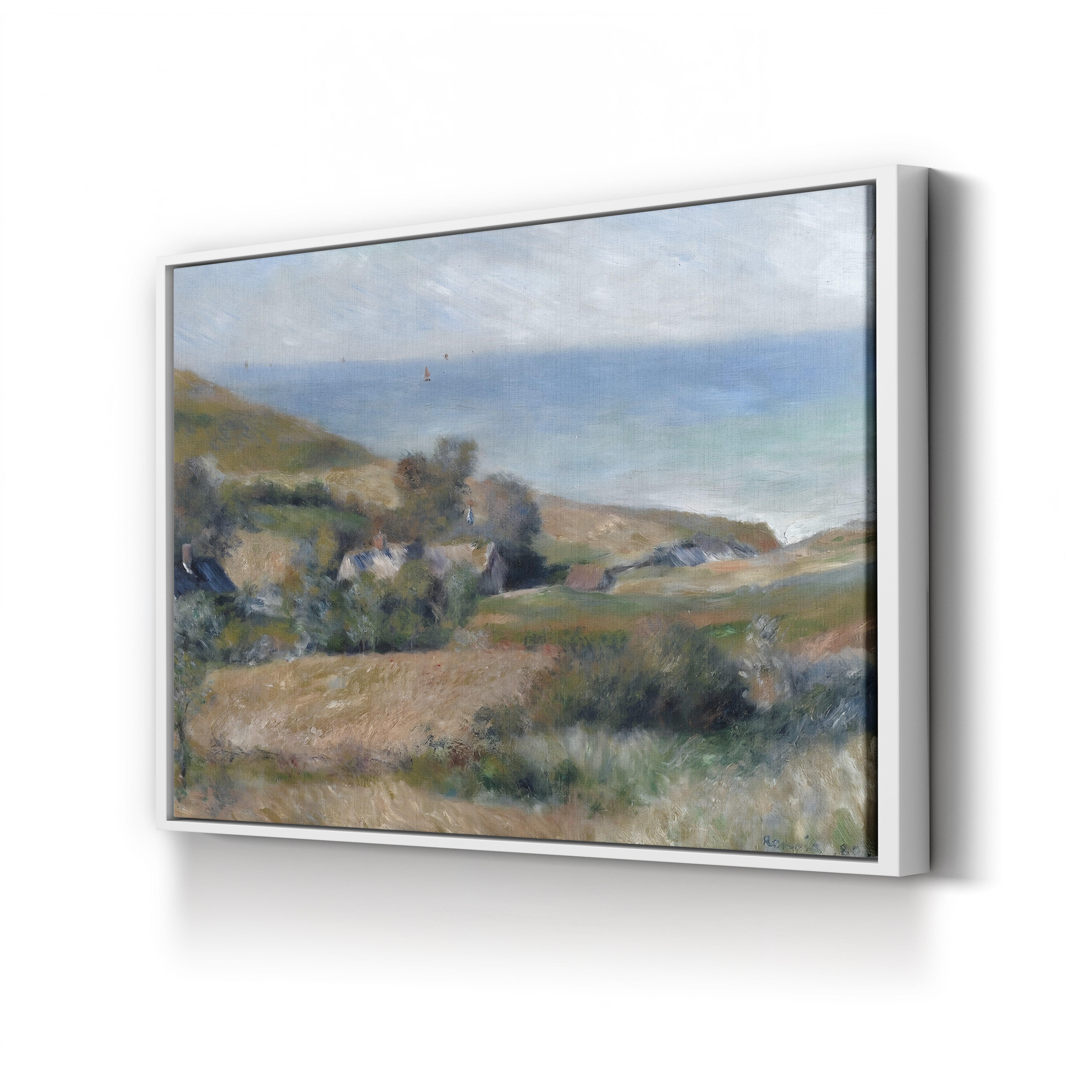 View of the Seacoast near Wargemont in Normandy – Pierre-Auguste Renoir Wall Art | Impressionist Seascape Canvas Print