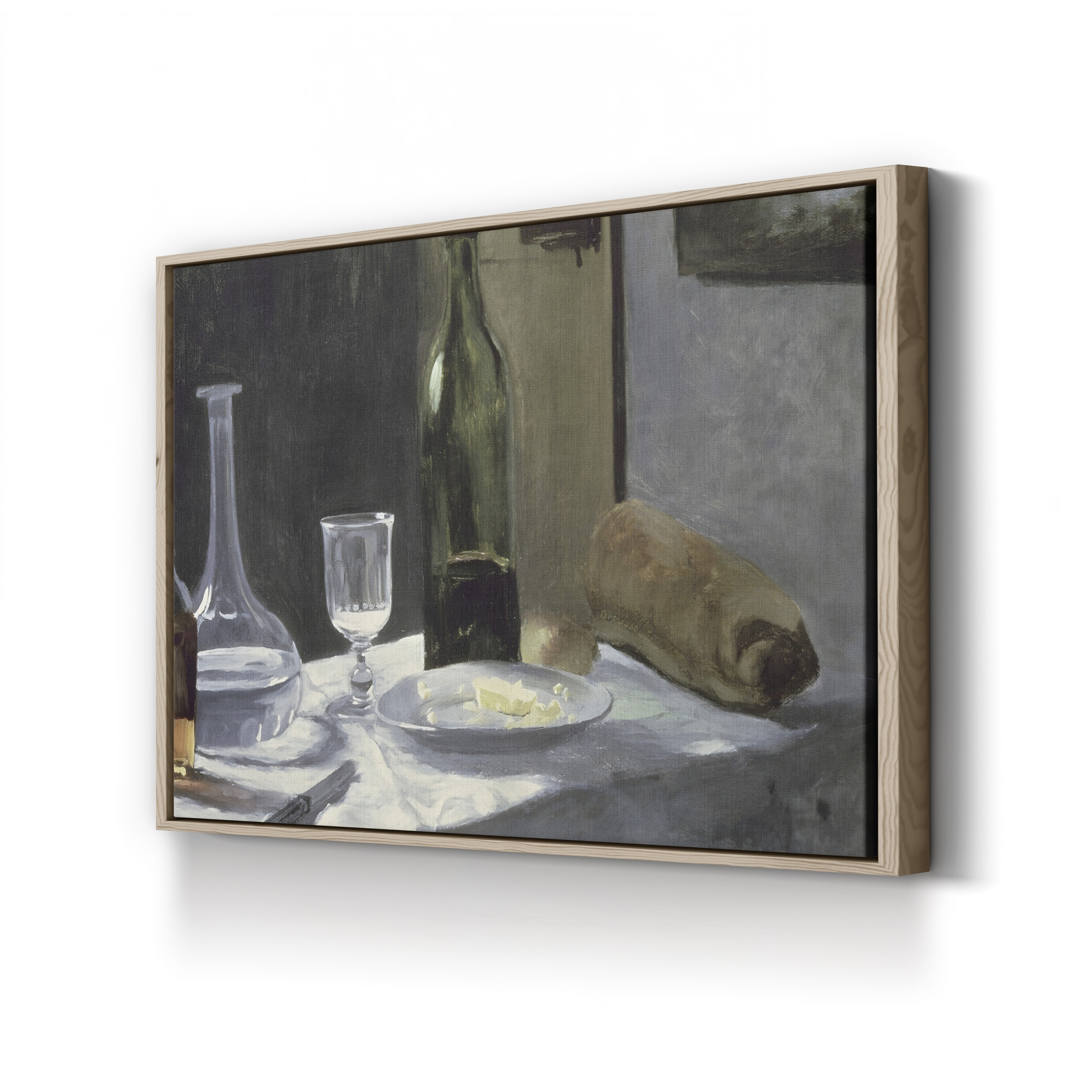 Still Life with Bottle, Carafe, Bread and Wine (Nature morte à la bouteille, la carafe, au pain et au vin), 1862 by Claude Monet