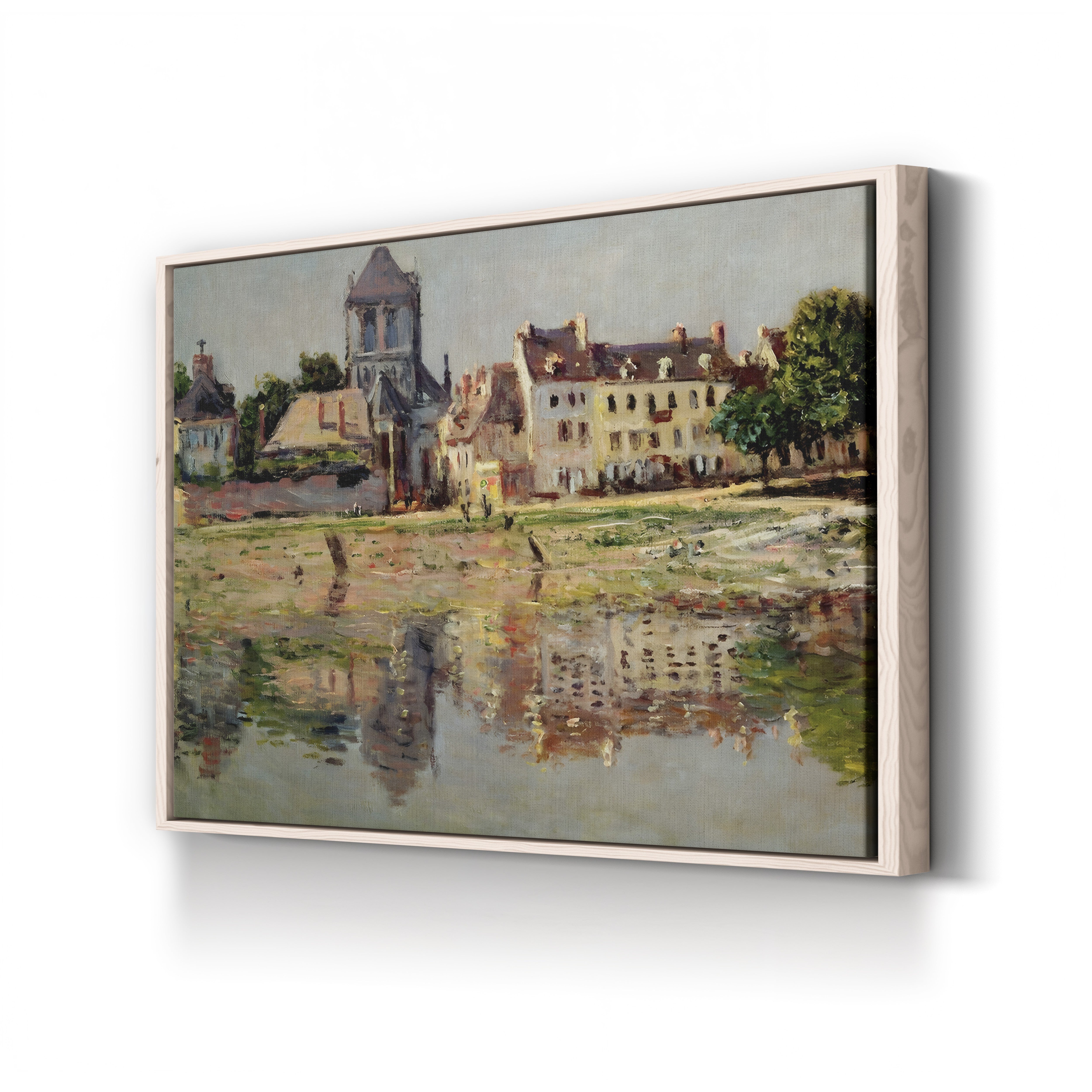 By the River at Vernon, 1883 – Claude Monet Wall Art | Impressionist Seine Landscape Canvas Print