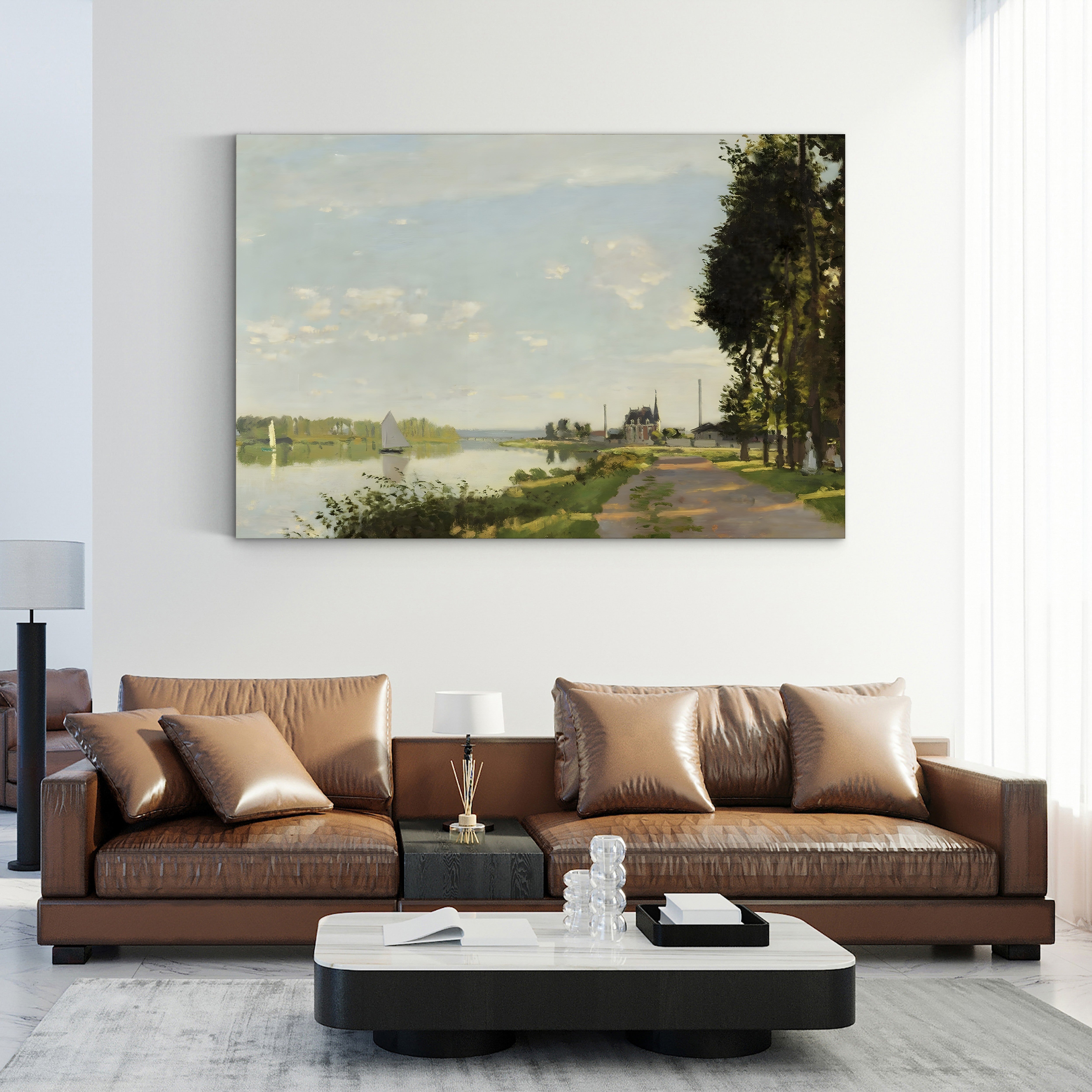 Argenteuil, c. 1872 – Claude Monet Wall Art | Early Impressionist Seine Landscape Canvas Print