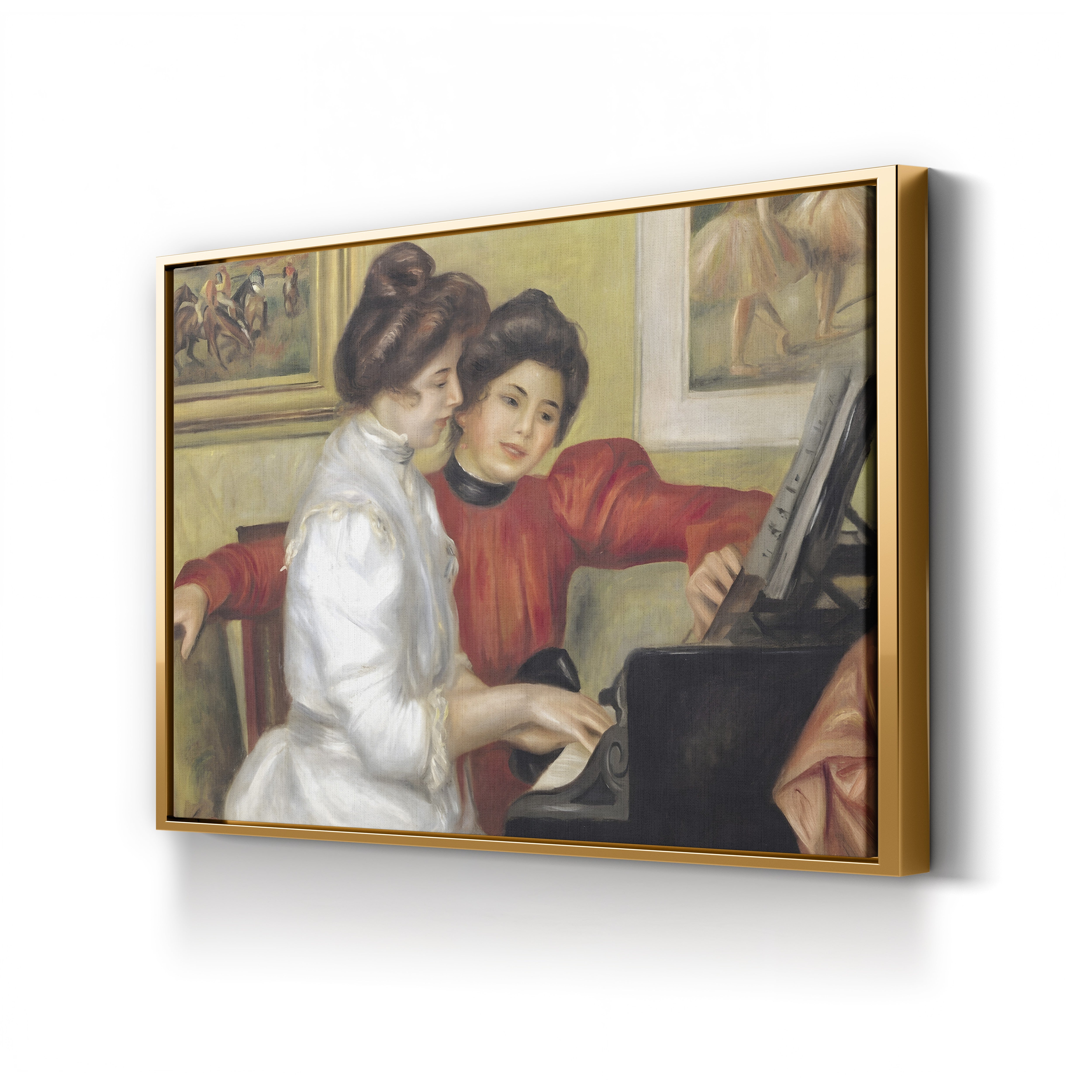 Yvonne and Christine Lerolle at the Piano, 1897 – Pierre-Auguste Renoir Wall Art | Impressionist Interior Canvas Print