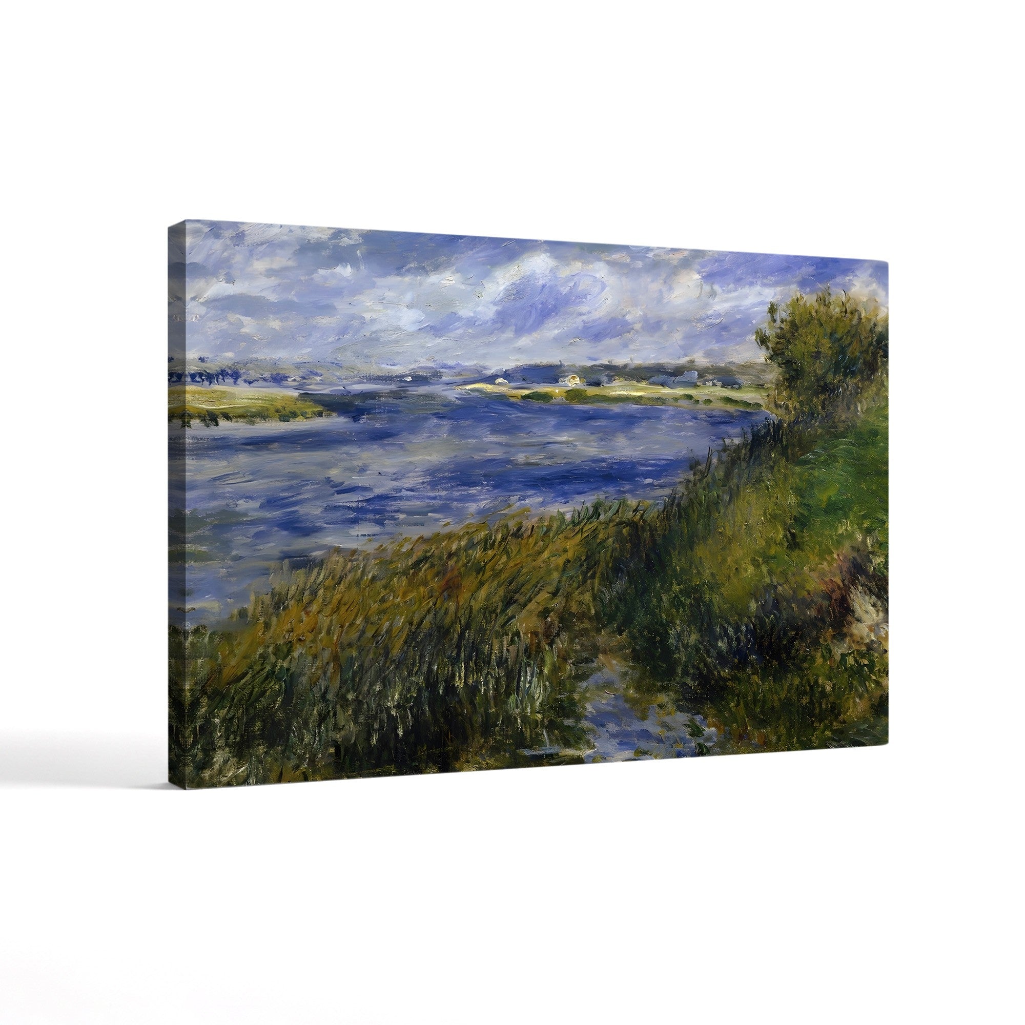 The Banks of the Seine, Champrosay – Pierre-Auguste Renoir Wall Art | Impressionist River Canvas Print