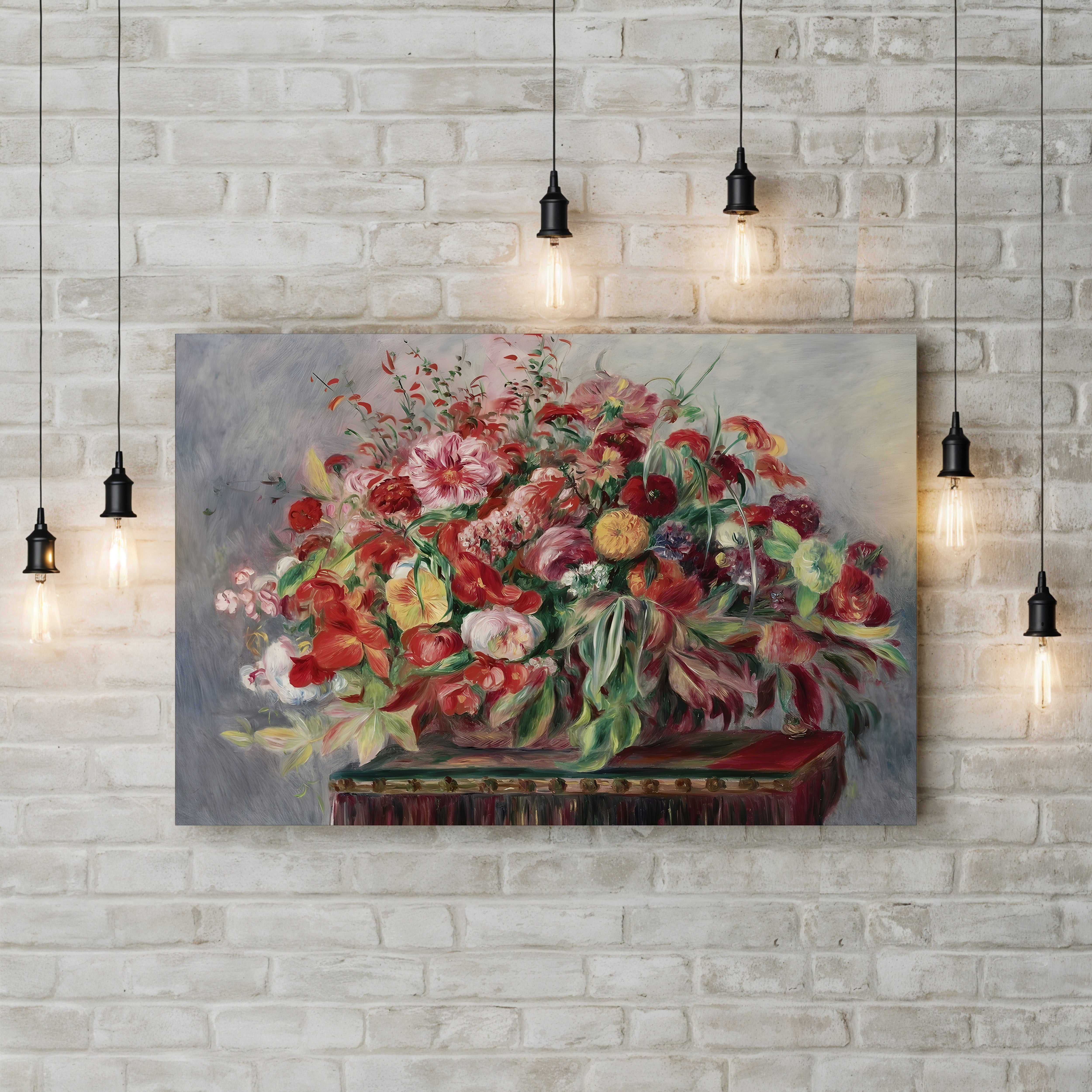 Basket of Flowers (Corbeille de Fleurs), 1890 – Pierre-Auguste Renoir Wall Art | Impressionist Floral Canvas Print