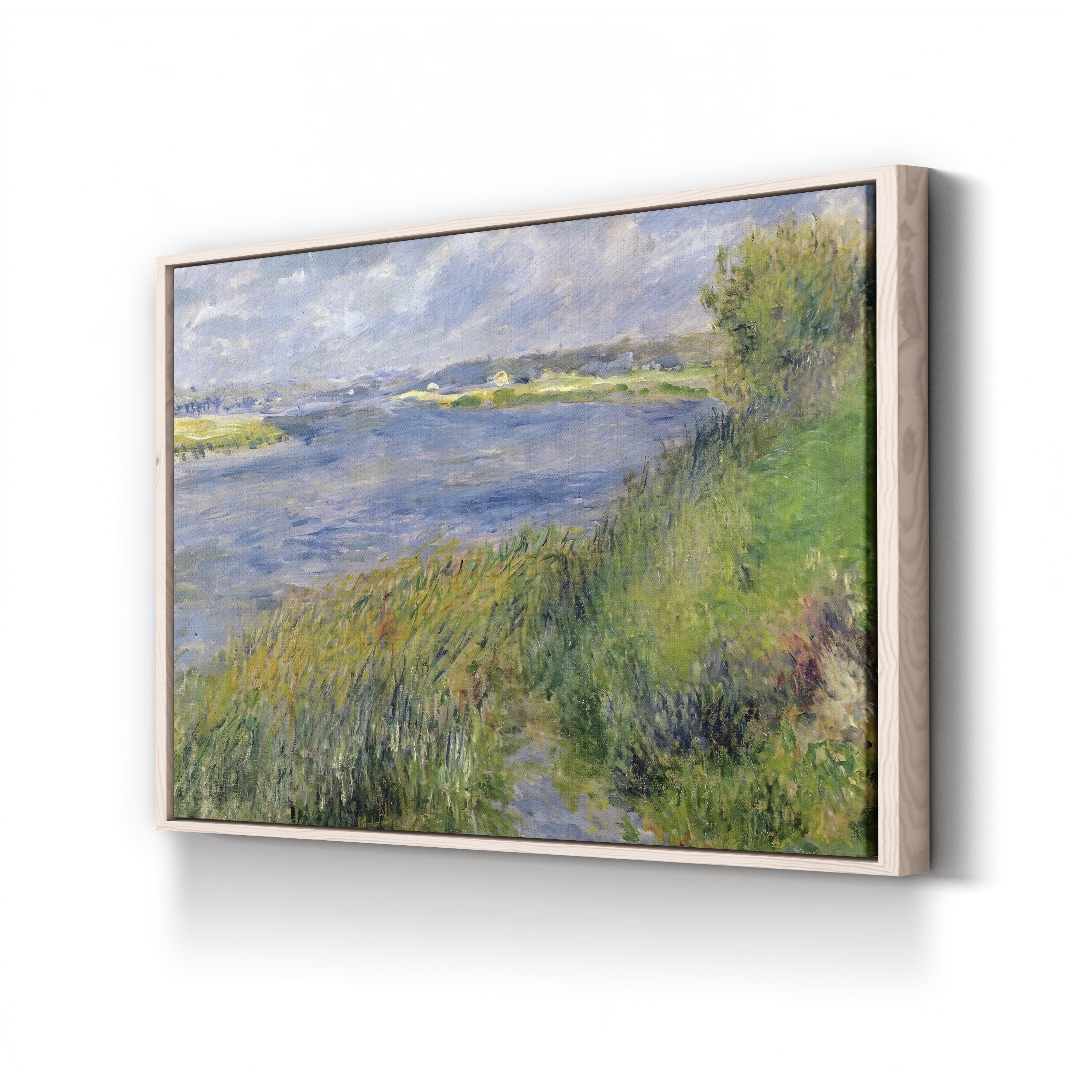 The Banks of the Seine, Champrosay, 1876 – Pierre-Auguste Renoir Wall Art | Impressionist River Canvas Print