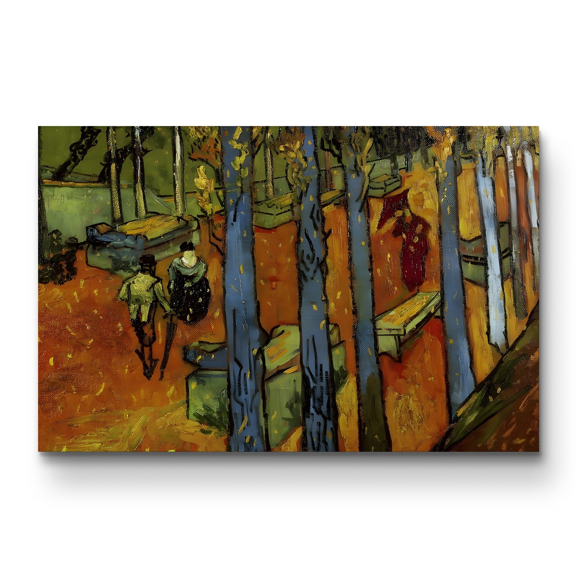 Falling Leaves (Les Alyscamps), 1888 – Vincent van Gogh Wall Art | Post-Impressionist Autumn Canvas Print