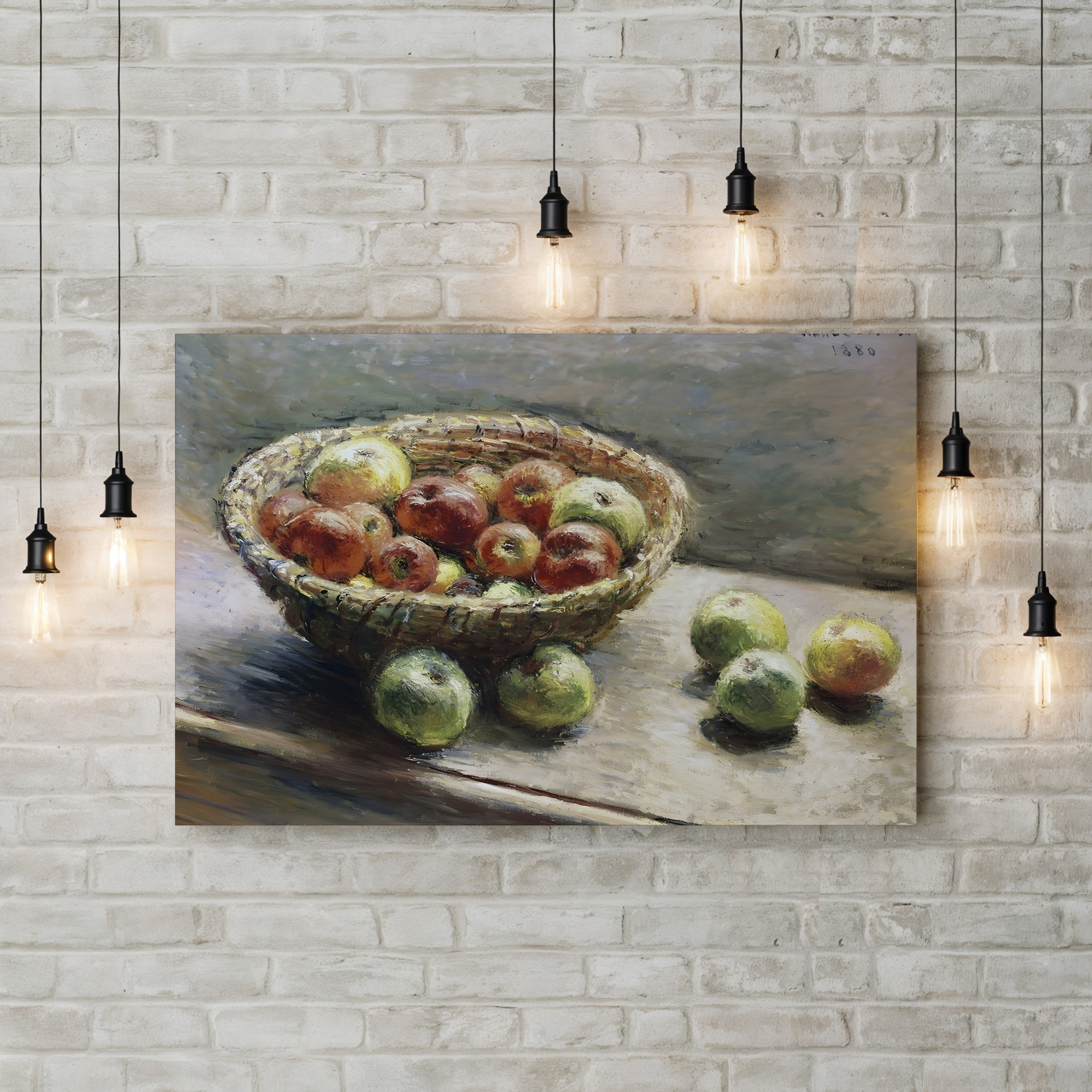 A Bowl of Apples (Le Panier de Pommes), 1880 – Claude Monet Wall Art | Impressionist Still Life Canvas Print