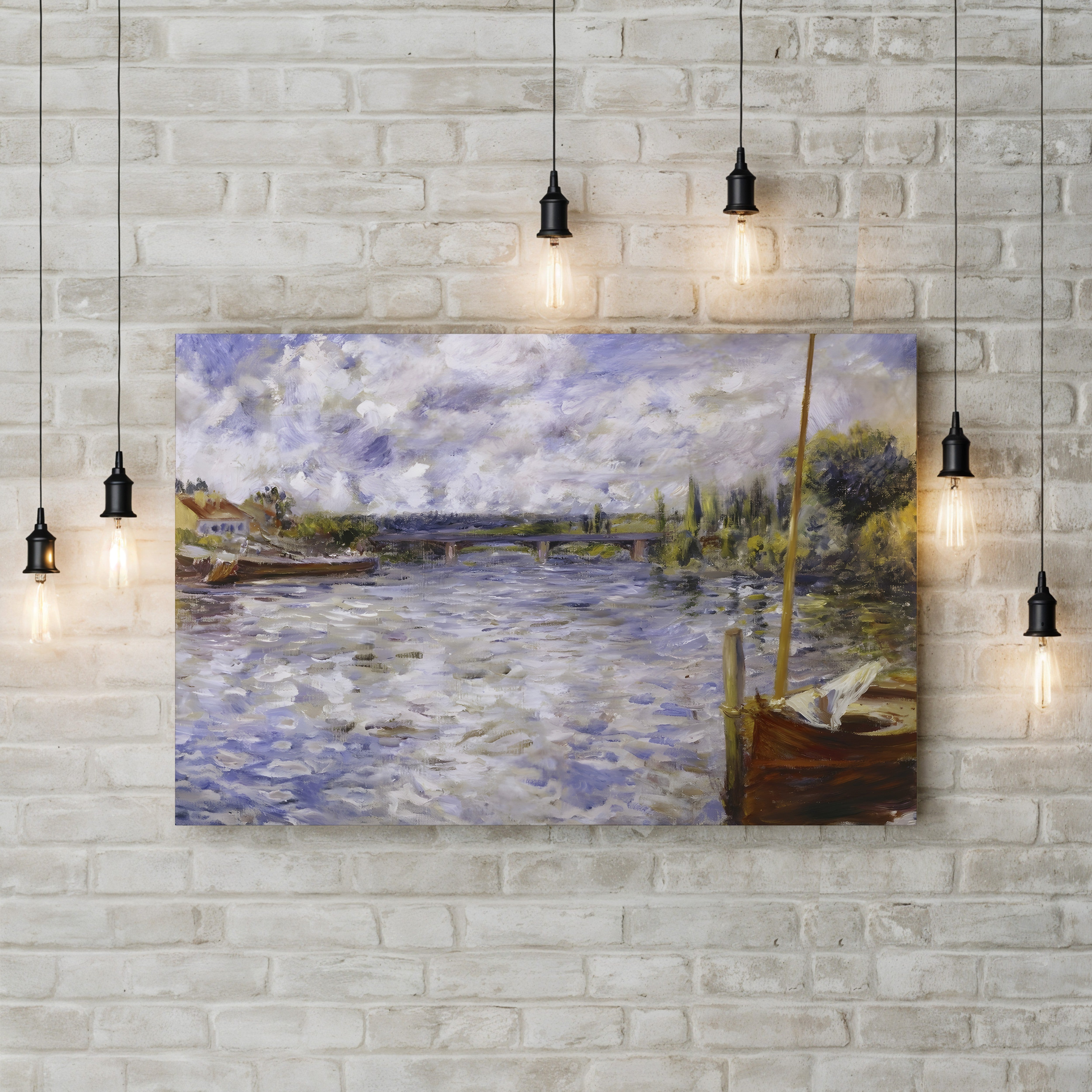 The Seine at Chatou, 1874 – Pierre-Auguste Renoir Wall Art | Impressionist River Canvas Print