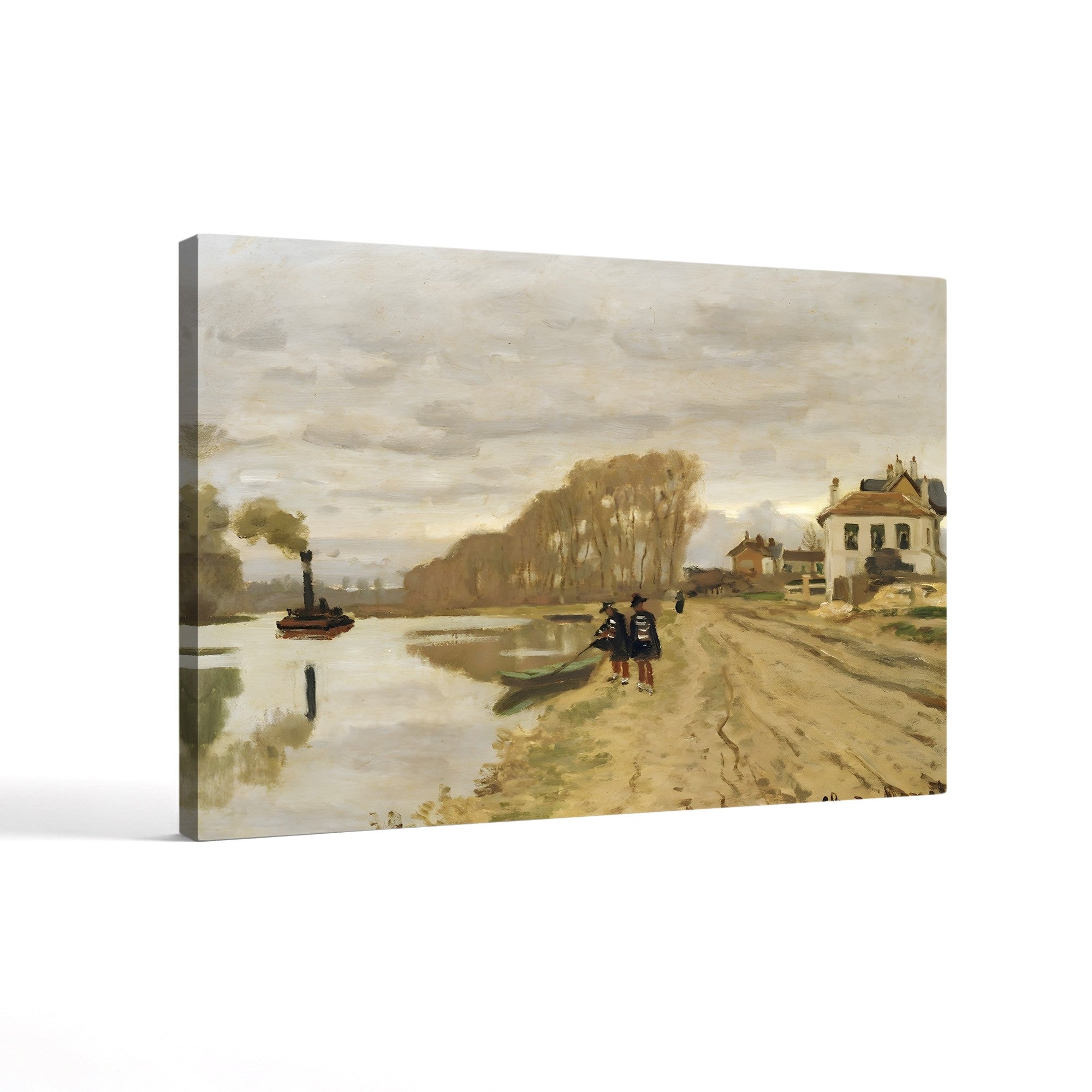 Infantrymen of the Flanant Guard on the Water – Claude Monet Wall Art | Impressionist Figure Landscape Canvas Print