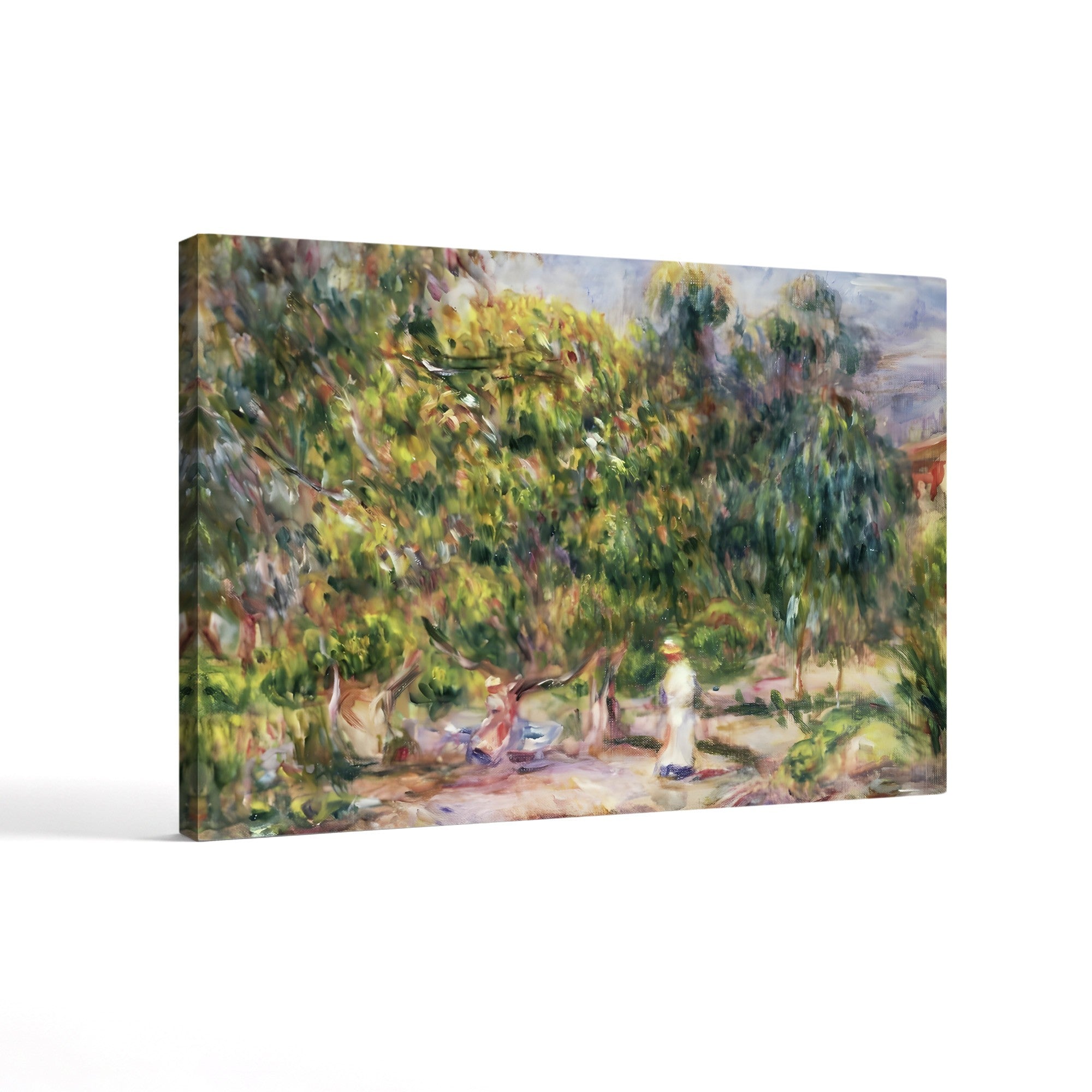 The Woman in White in the Garden of Les Collettes, 1915 – Pierre-Auguste Renoir Wall Art | Impressionist Late Canvas Print