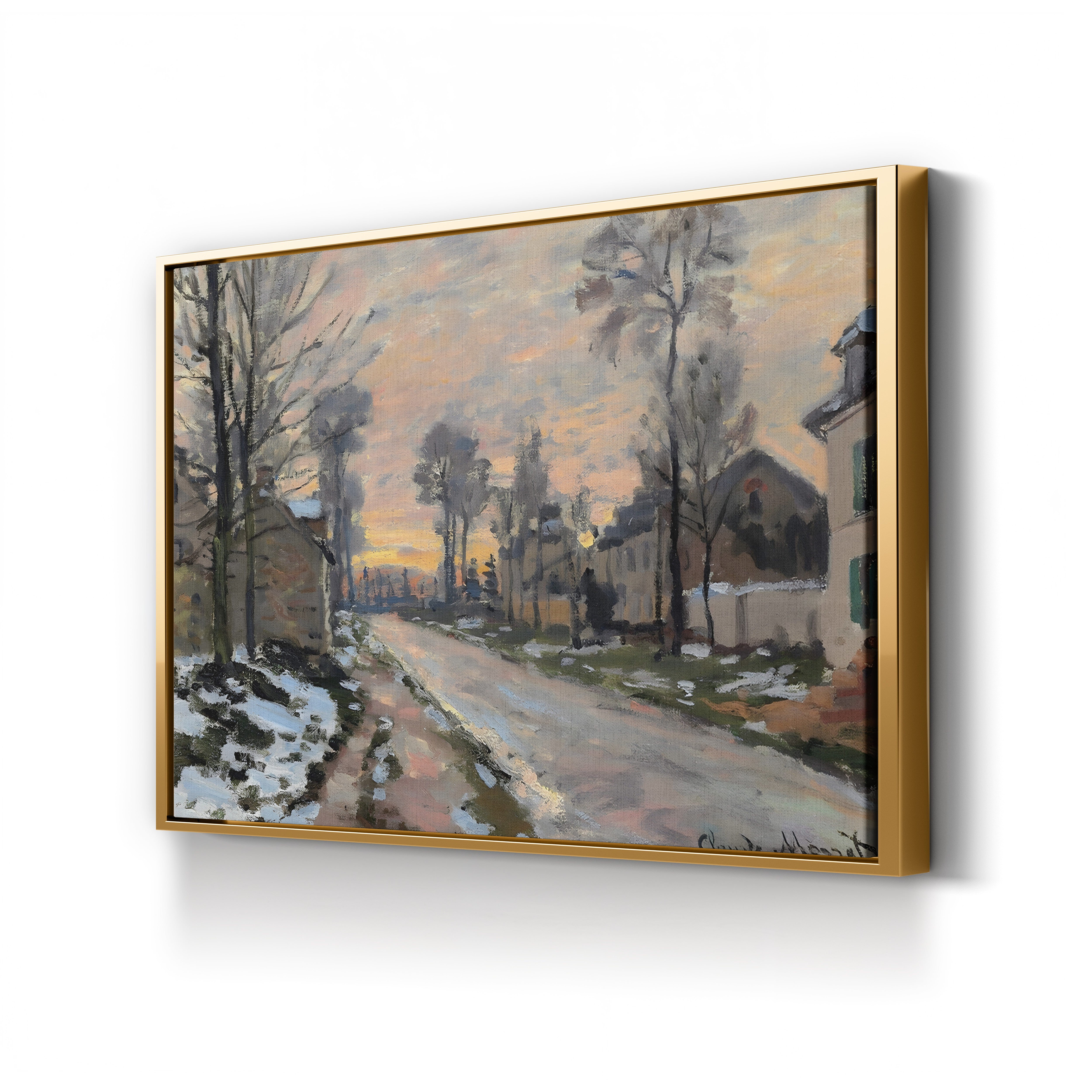 Road to Louveciennes, Melting Snow, Sunset (Route à Louveciennes, Neige Fondante, Soleil Couchant), c. 1869-70 by Claude Monet