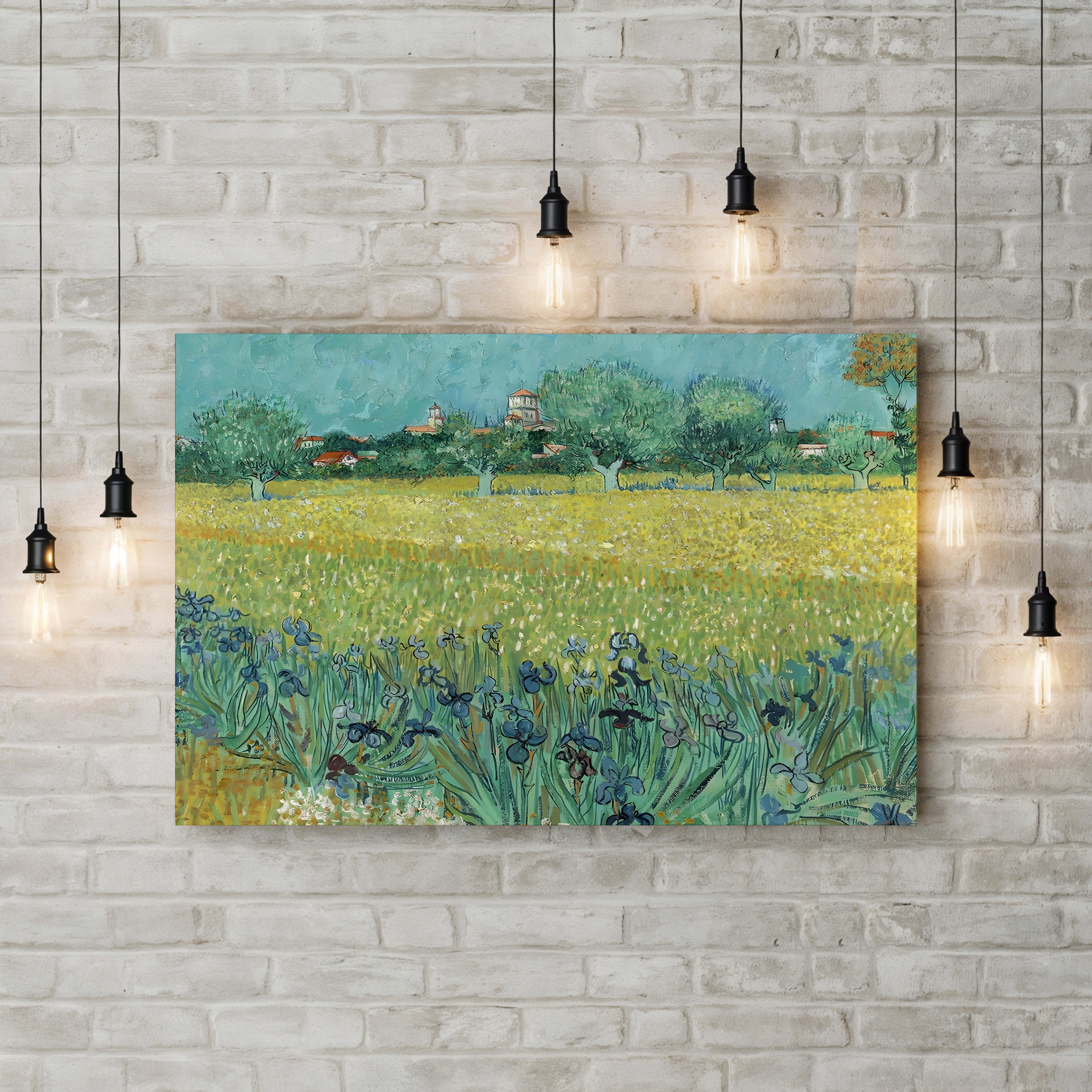 Field with Flowers Near Arles, 1888 – Vincent van Gogh Wall Art | Post-Impressionist Landscape Canvas Print