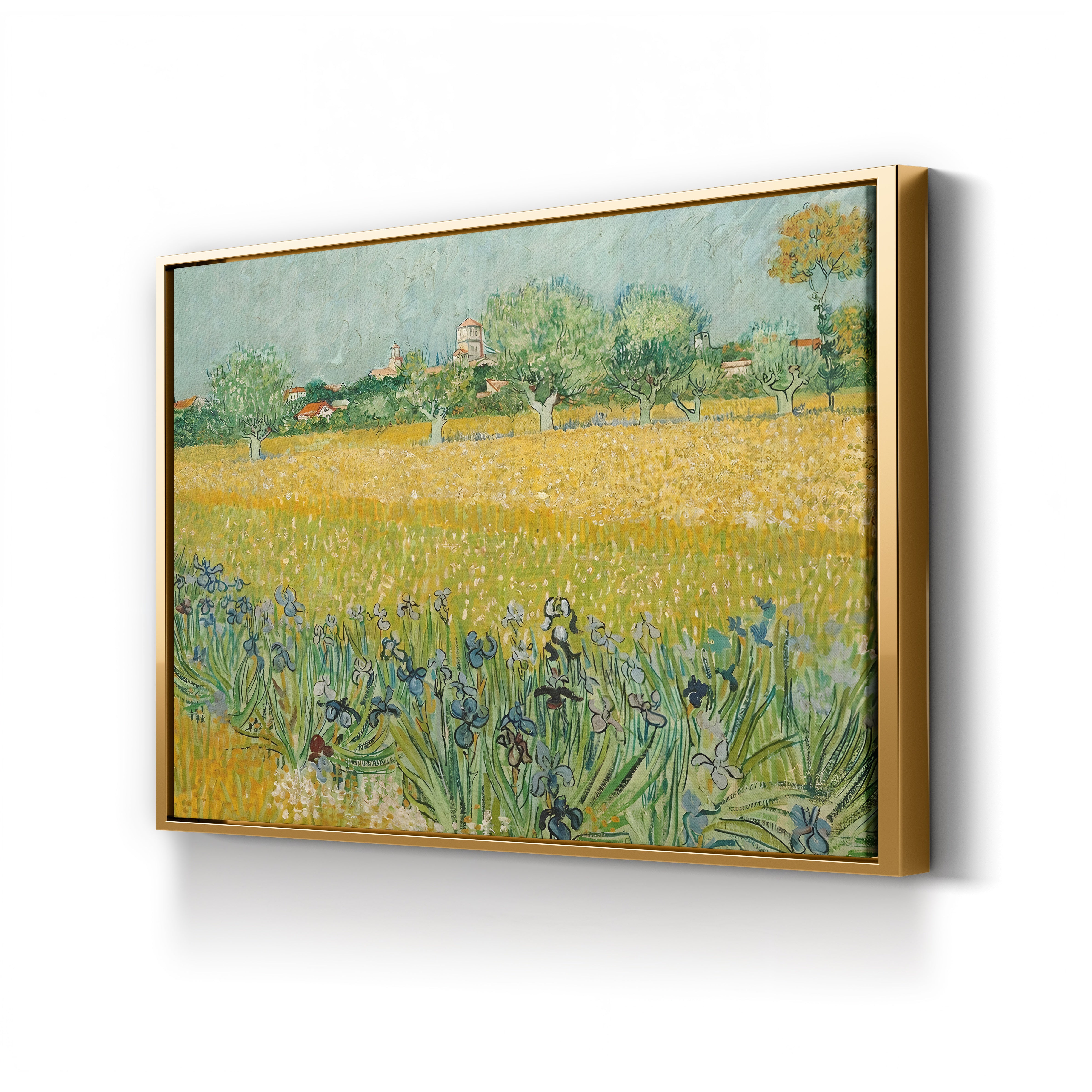 Field with Irises Near Arles – Vincent van Gogh Wall Art | Post-Impressionist Landscape Canvas Print