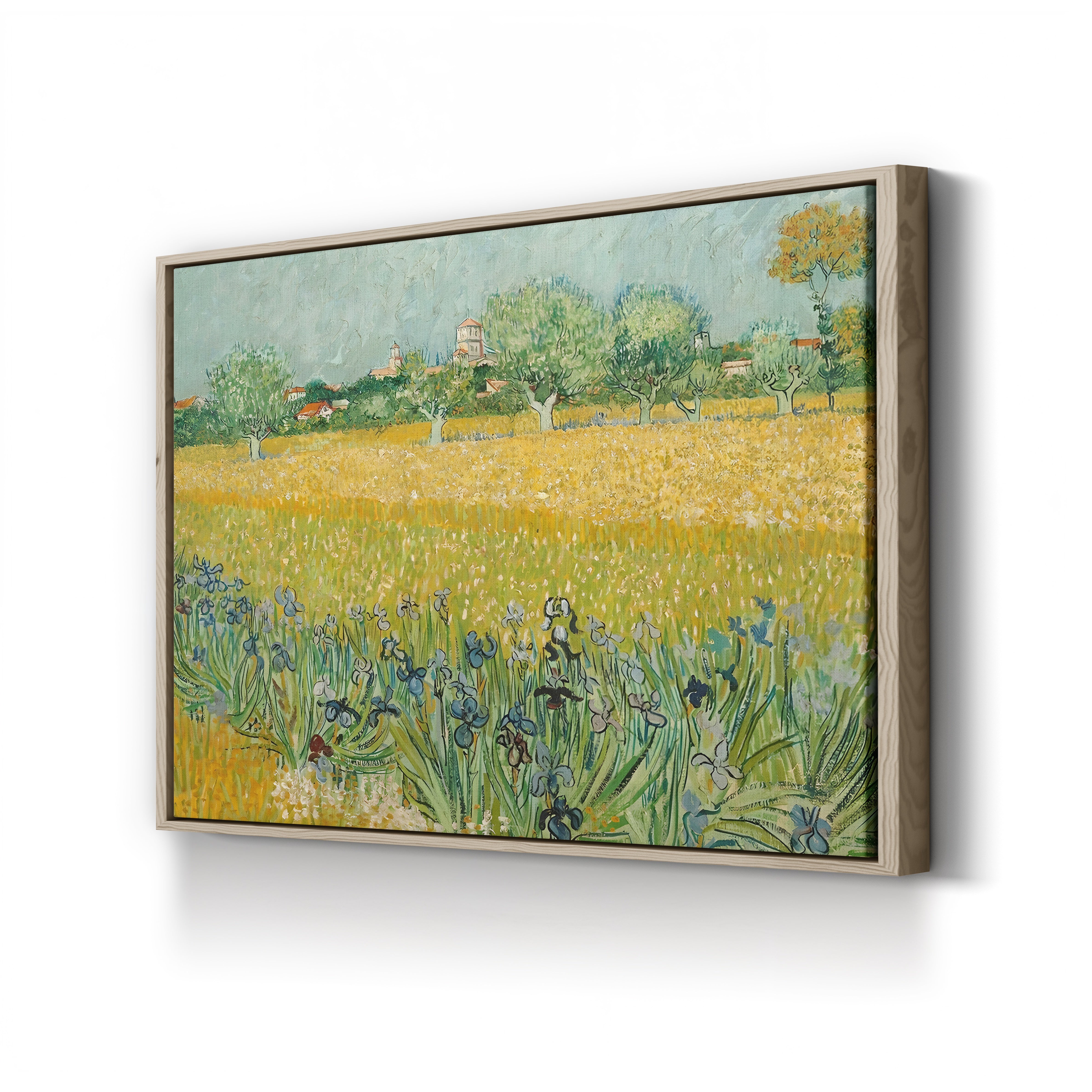 Field with Irises Near Arles – Vincent van Gogh Wall Art | Post-Impressionist Landscape Canvas Print