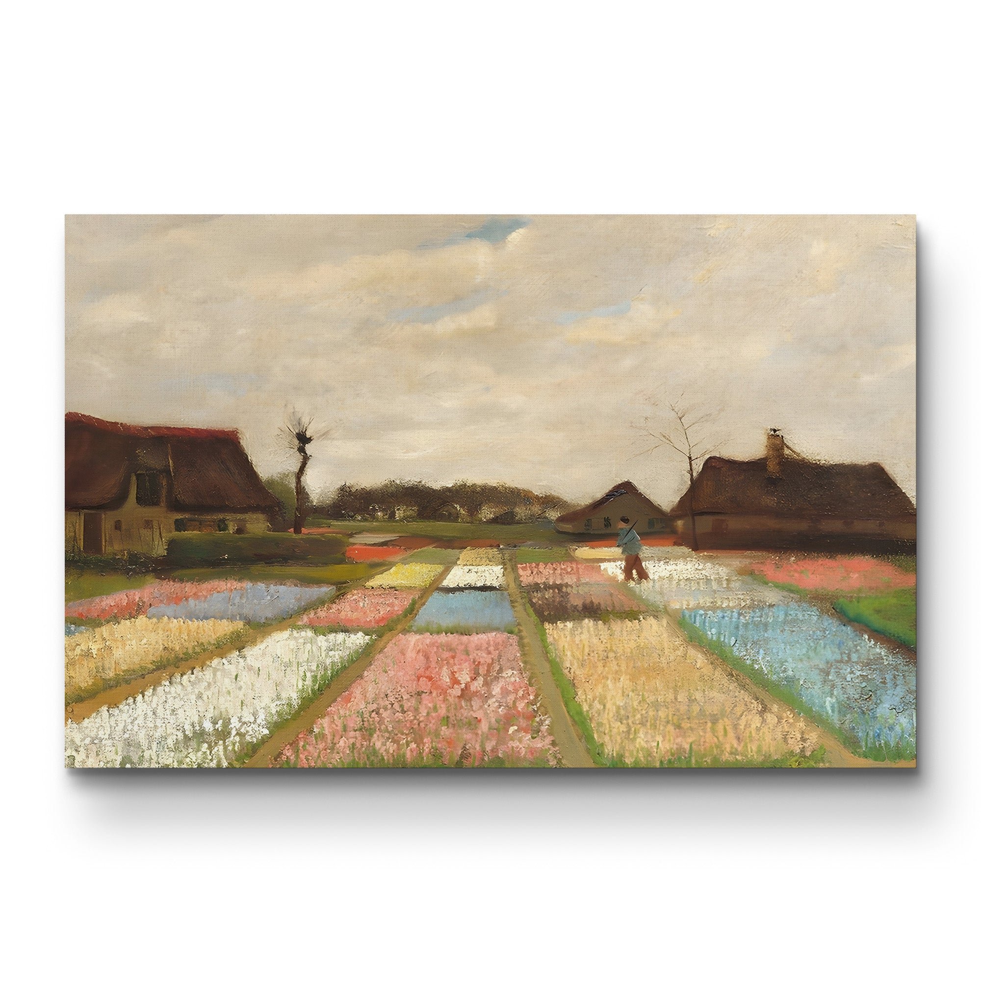 Flower Beds in Holland, 1883 – Vincent van Gogh Wall Art | Early Dutch Landscape Canvas Print