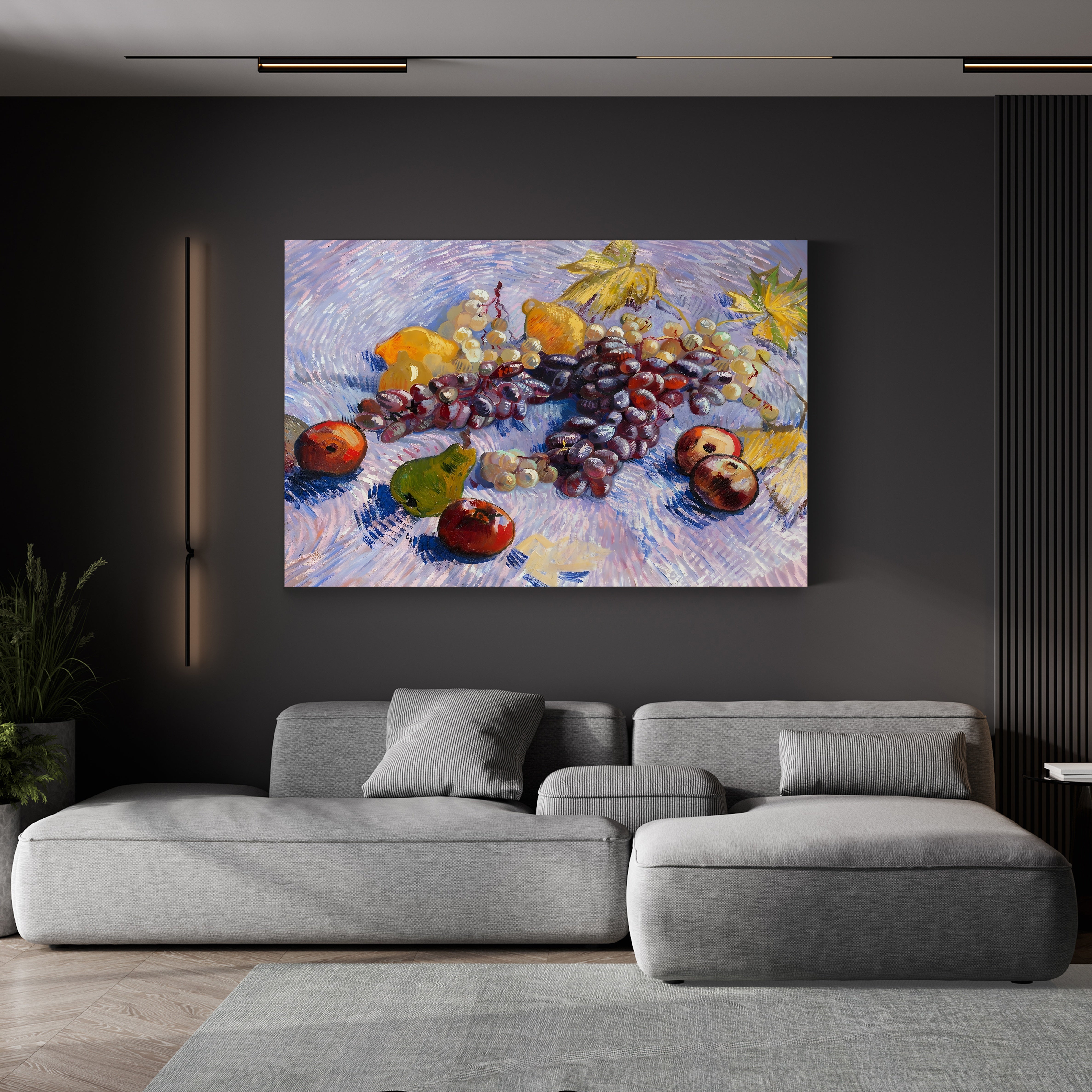 Grapes, Lemons, Pears and Apples – Vincent van Gogh Wall Art | Post-Impressionist Still Life Canvas Print