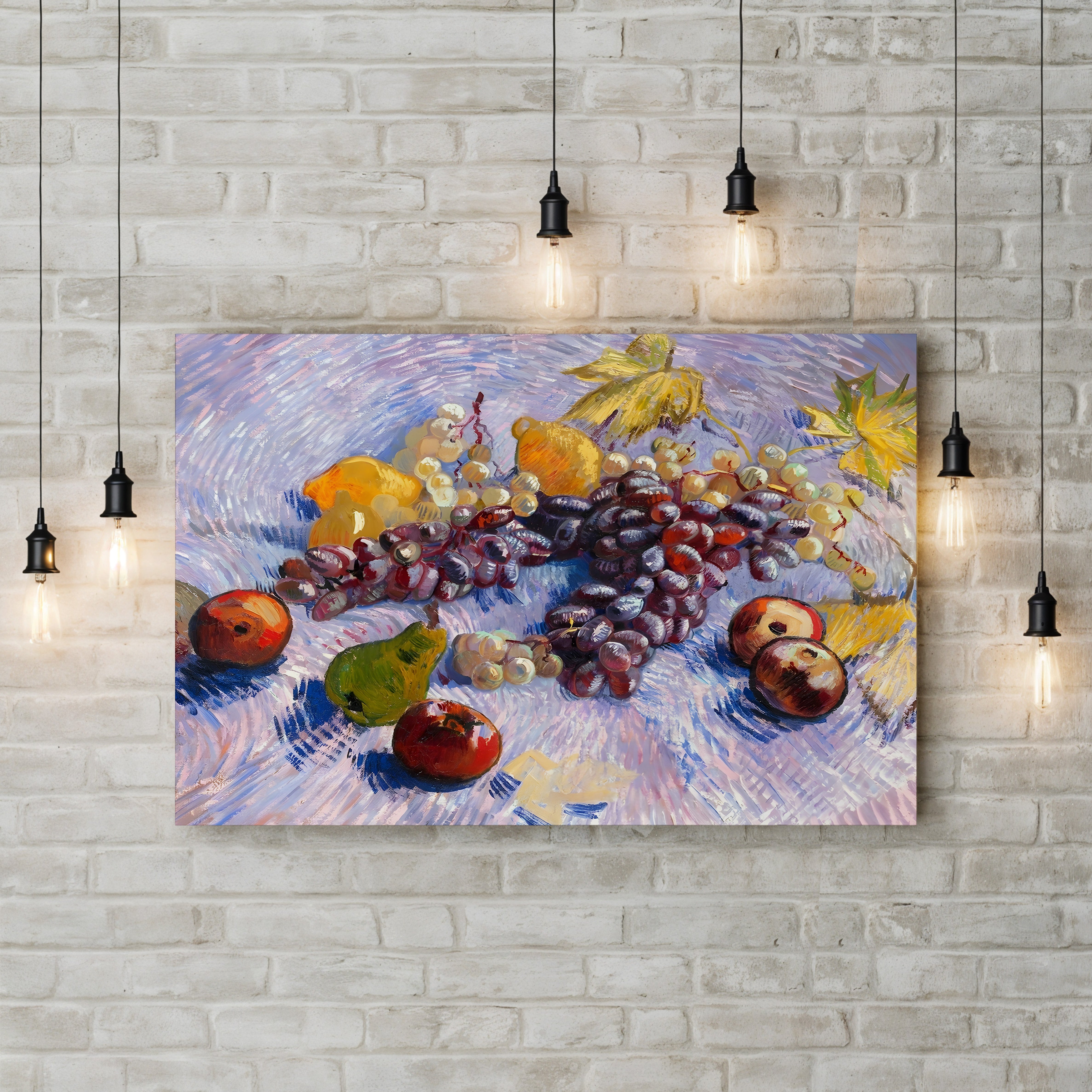Grapes, Lemons, Pears and Apples – Vincent van Gogh Wall Art | Post-Impressionist Still Life Canvas Print