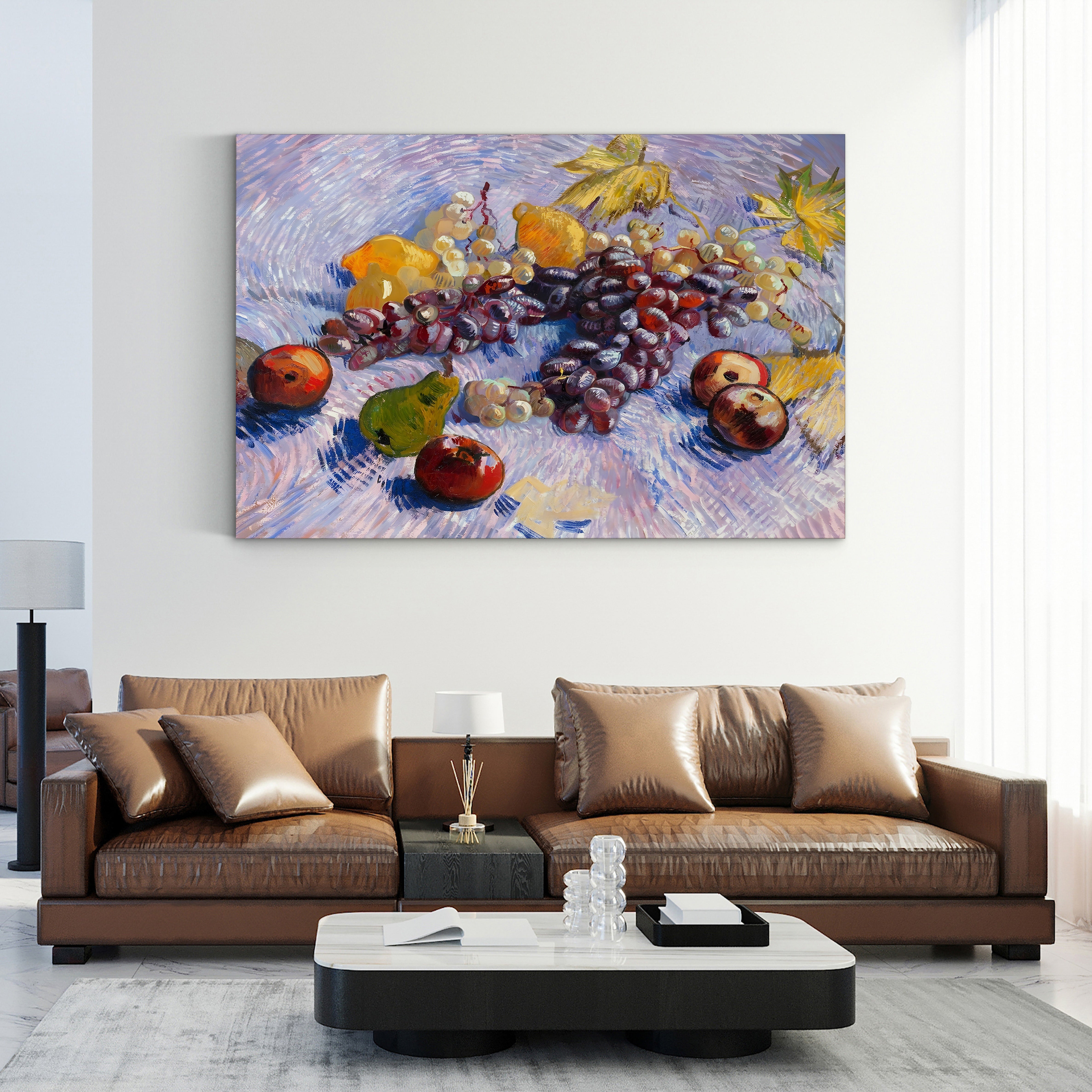 Grapes, Lemons, Pears and Apples – Vincent van Gogh Wall Art | Post-Impressionist Still Life Canvas Print