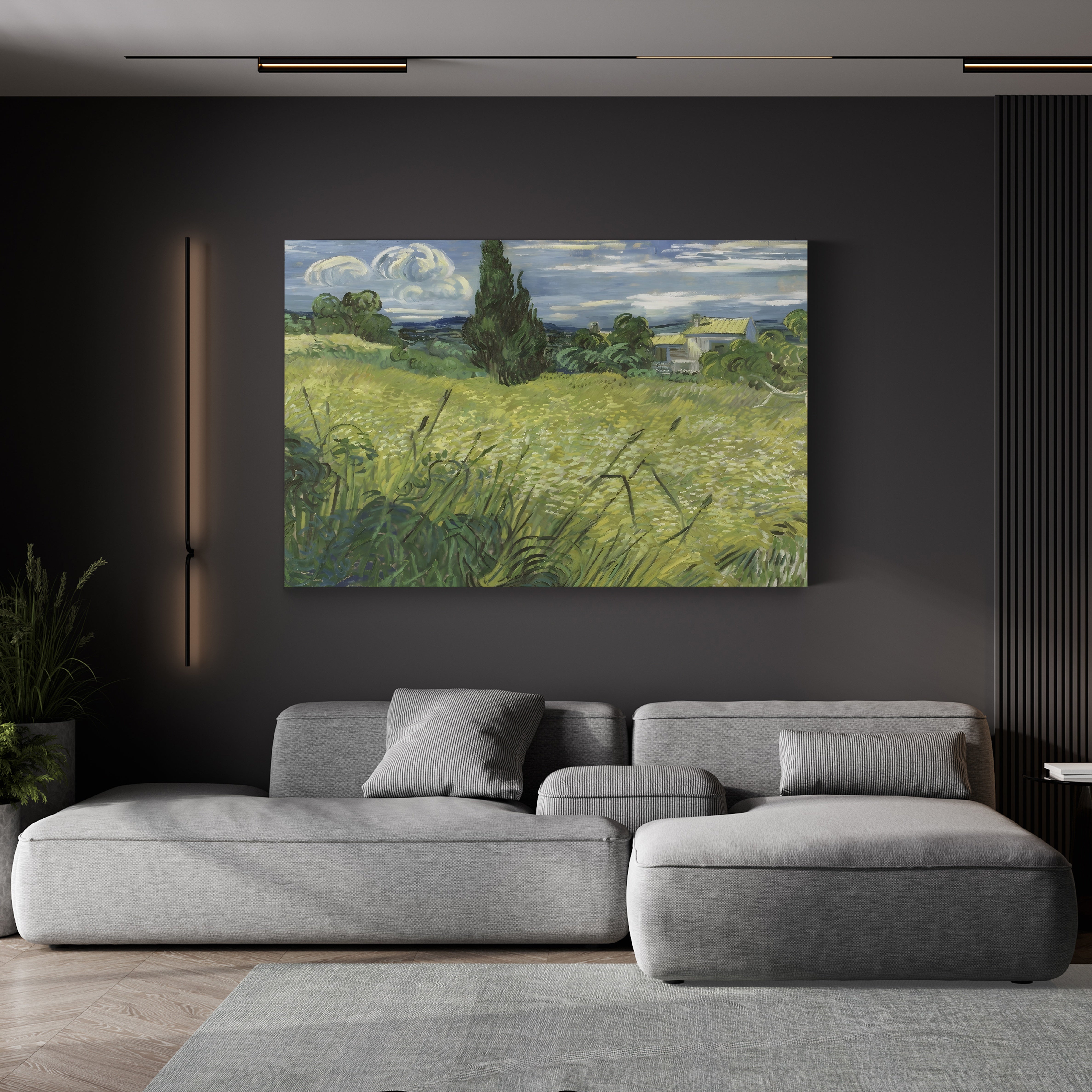 Green Wheat Field with Cypress – Vincent van Gogh Wall Art | Post-Impressionist Landscape Canvas Print