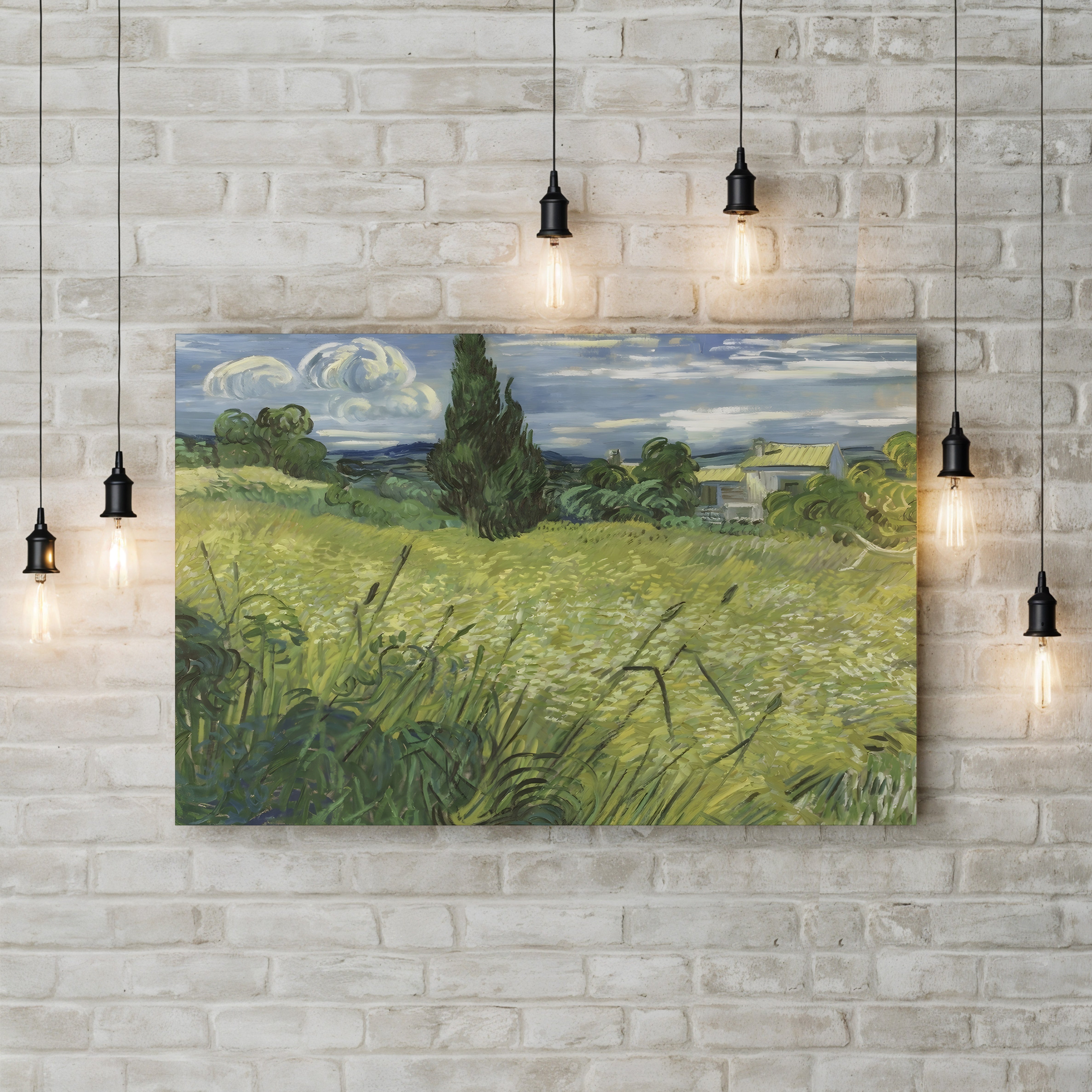 Green Wheat Field with Cypress – Vincent van Gogh Wall Art | Post-Impressionist Landscape Canvas Print