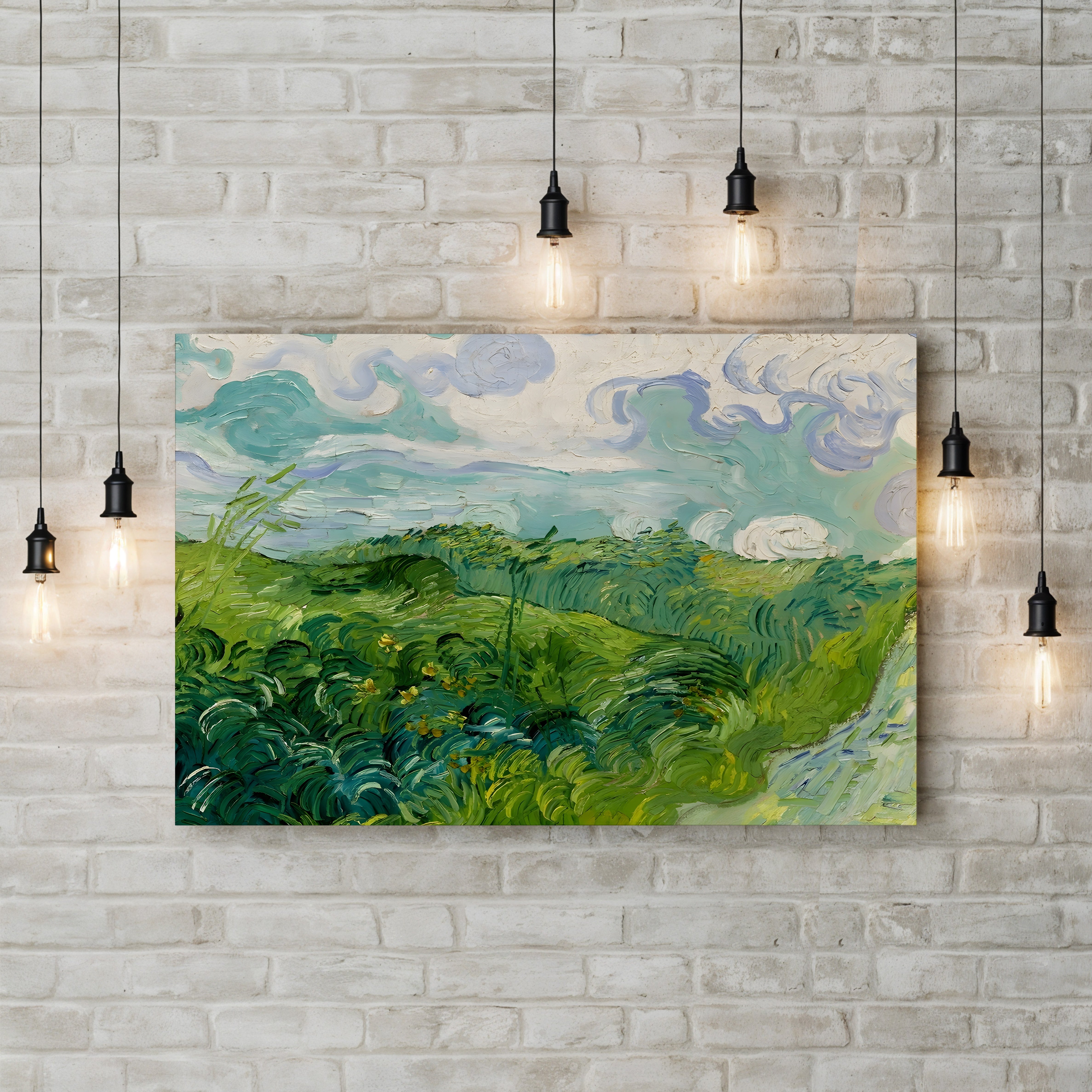 Green Wheat Fields, Auvers – Vincent van Gogh Wall Art | Post-Impressionist Landscape Canvas Print
