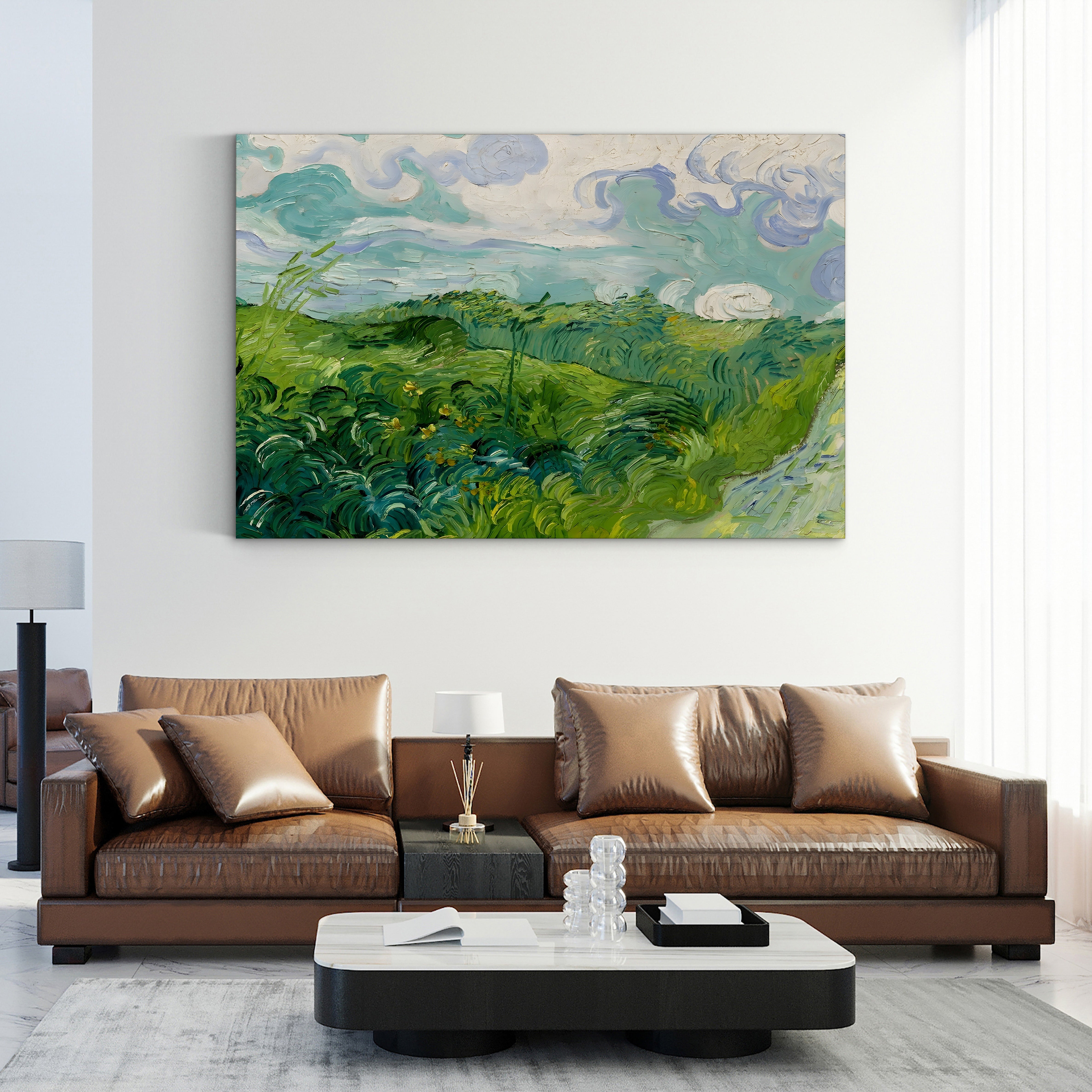 Green Wheat Fields, Auvers – Vincent van Gogh Wall Art | Post-Impressionist Landscape Canvas Print