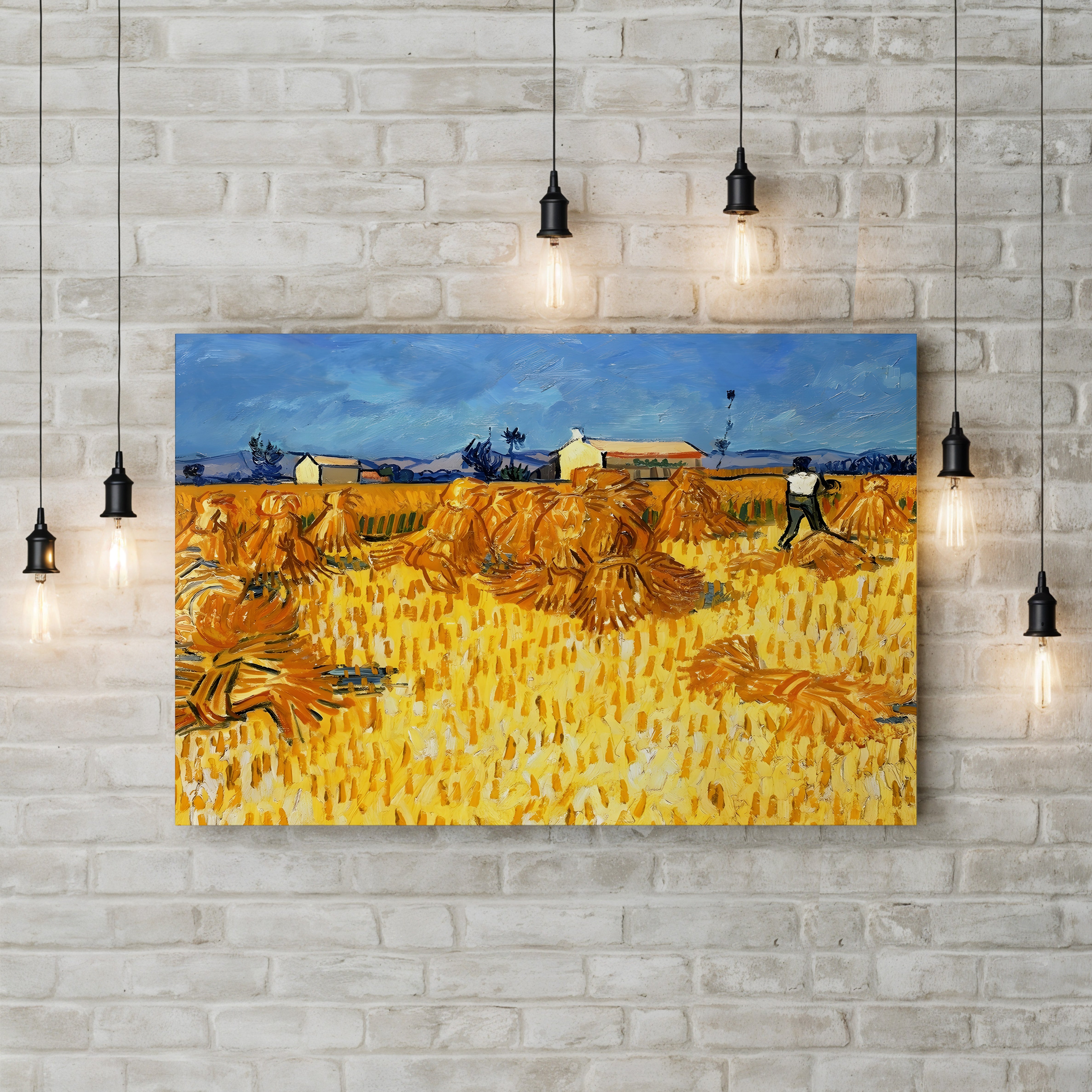 Harvest in Provence, June 1888 – Vincent van Gogh Wall Art | Post-Impressionist Landscape Canvas Print