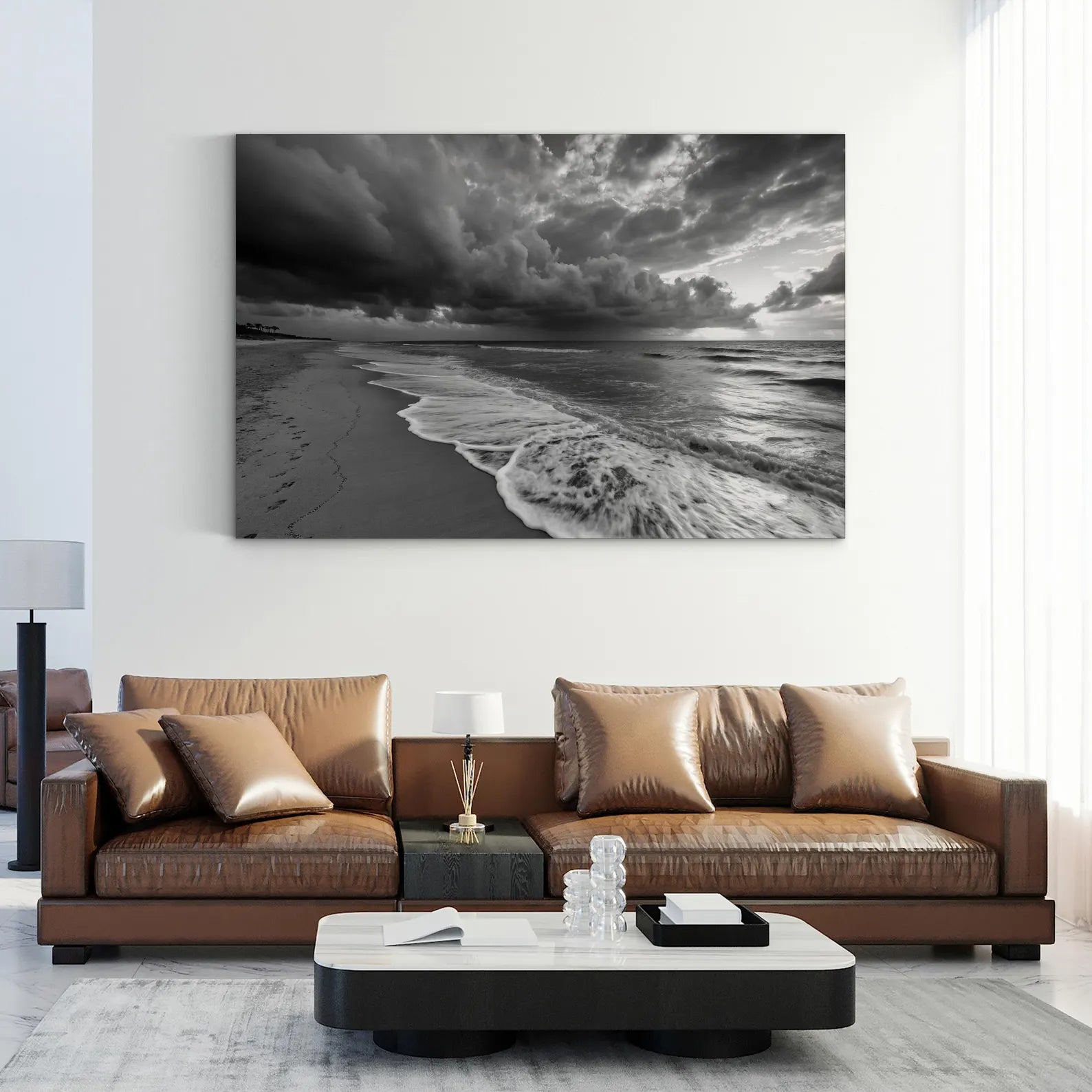 Bali Beach Ocean Wave – Vintage Photography Wall Art | Black & White Coastal Canvas Print