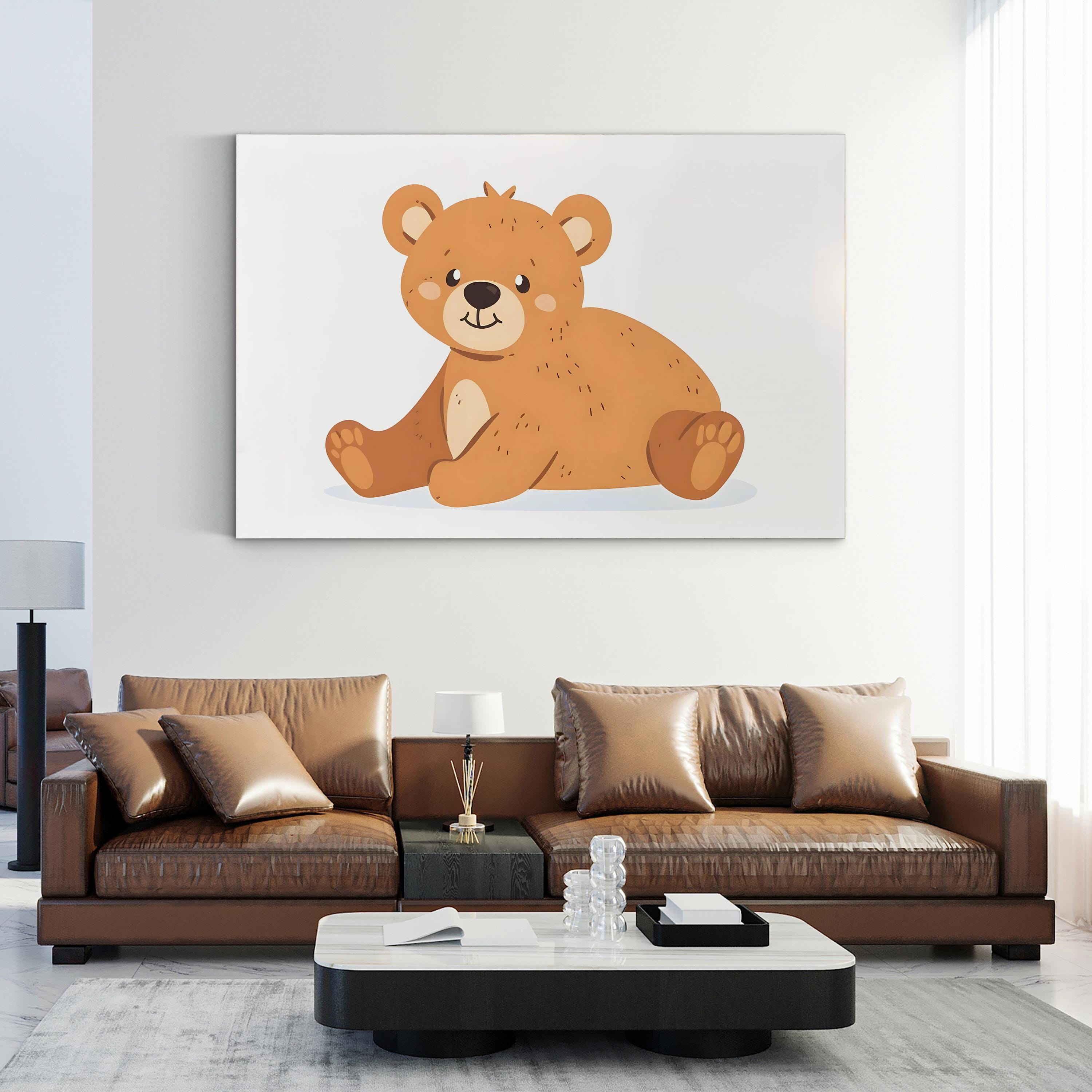 Cute Bear Nursery Wall Art: Woodland Animal Illustration Print