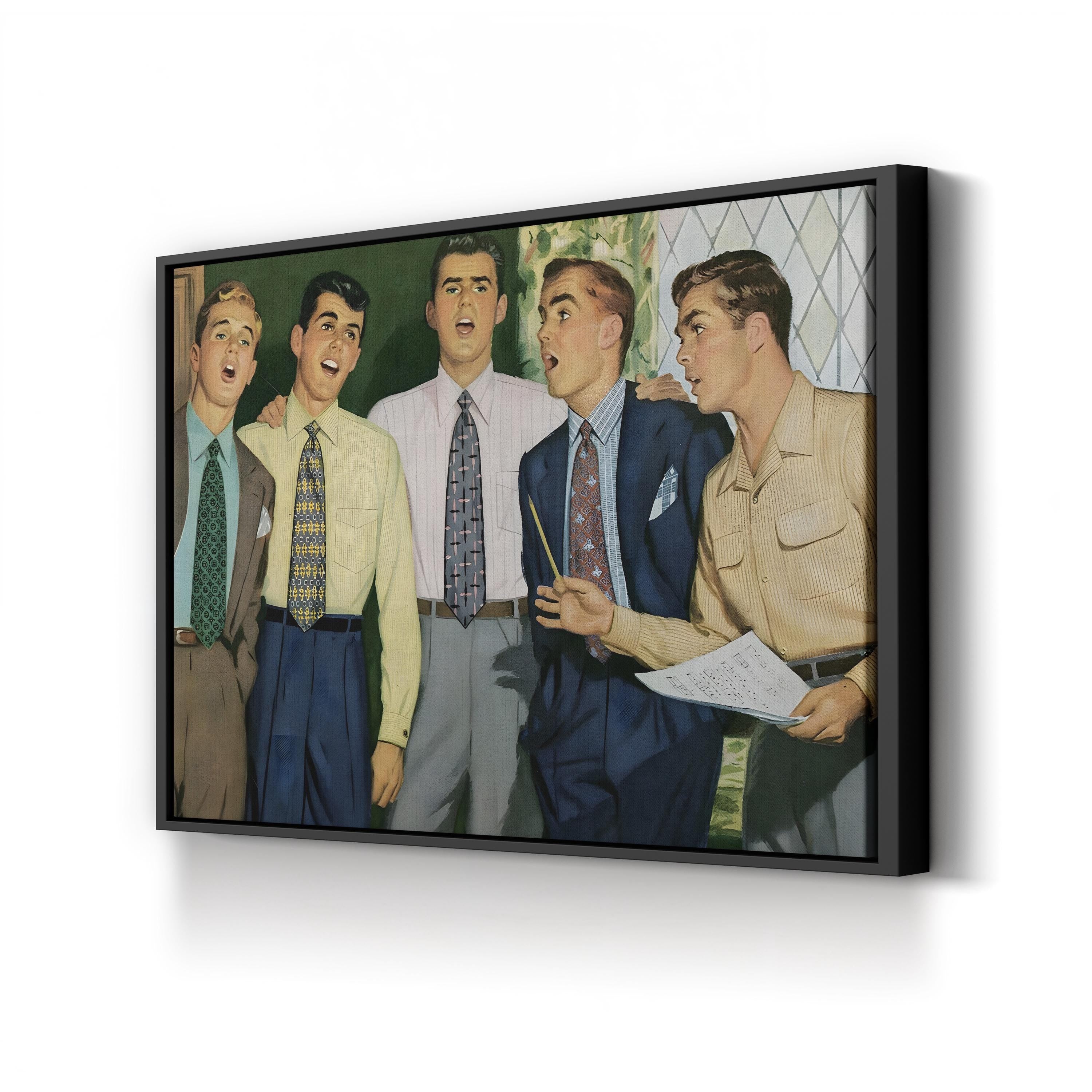 1950s Musician Portrait – Period Illustration Wall Art | Mid-Century Music Canvas Print