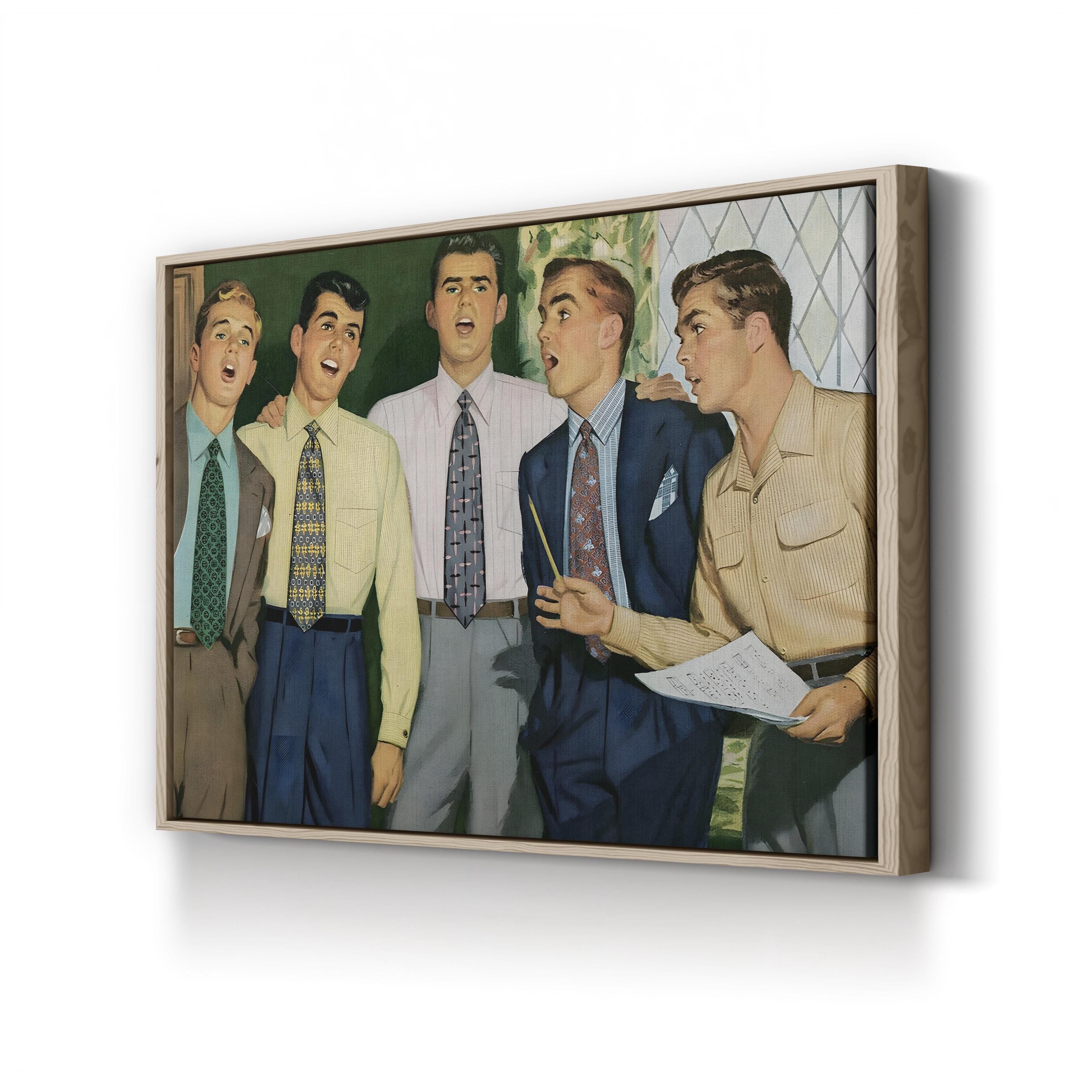 1950s Musician Portrait – Period Illustration Wall Art | Mid-Century Music Canvas Print