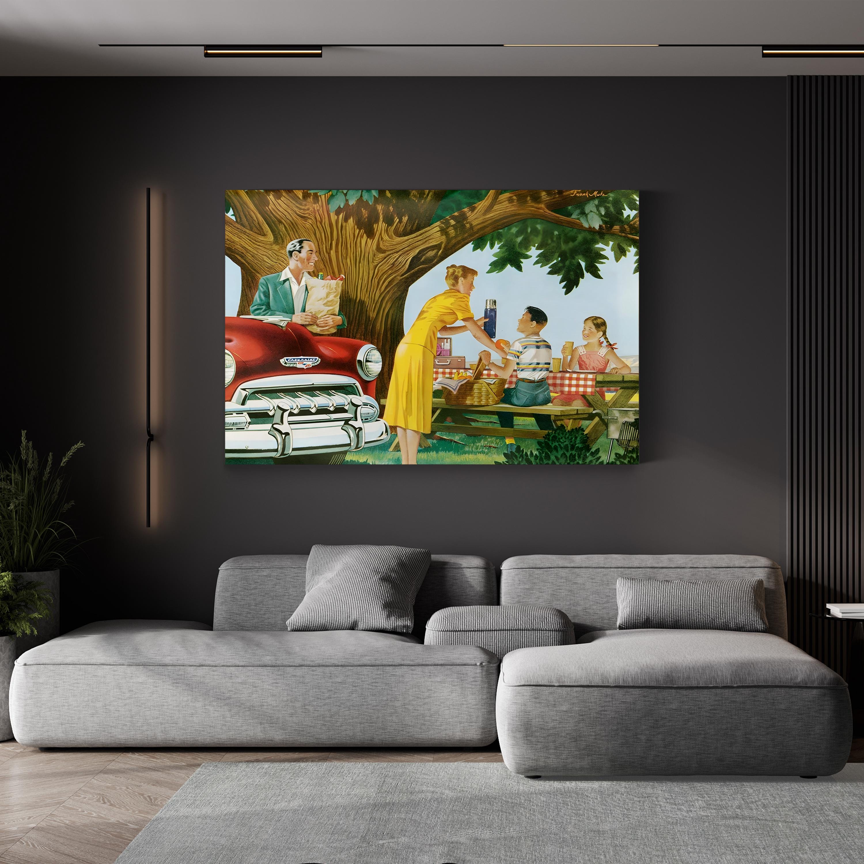 1950s Chrysler Automobile Ad – Period Advertisement Wall Art | Vintage Automotive Canvas Print