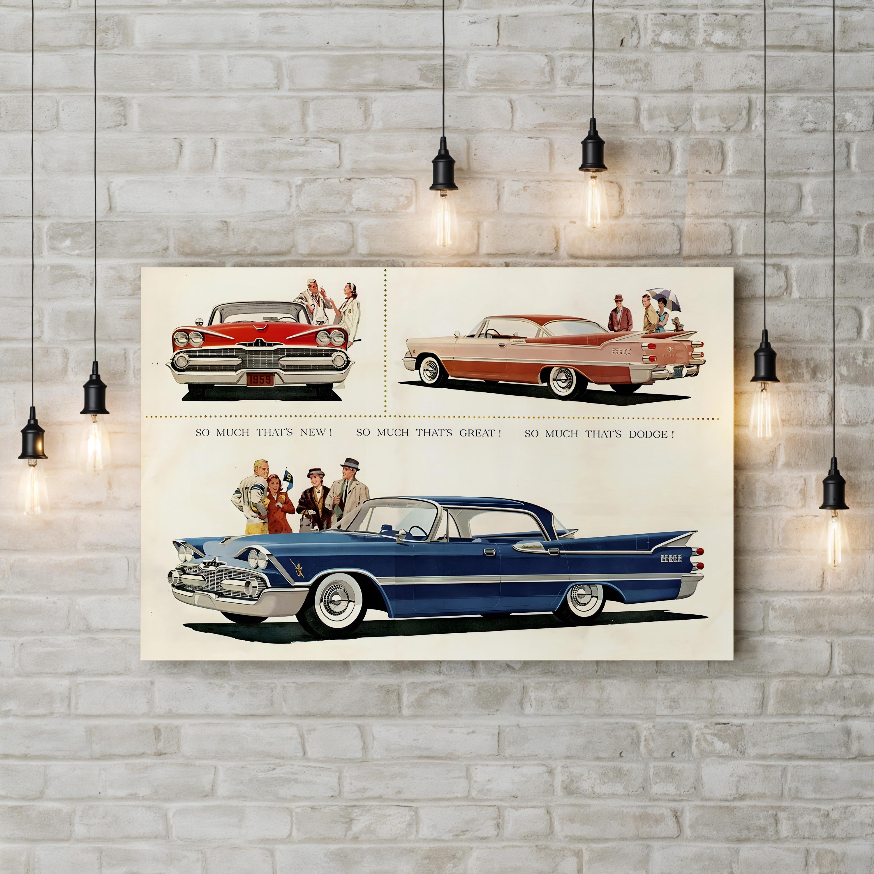 1950s Dodge Car Ad Poster – Period Advertisement Wall Art | Vintage Automotive Canvas Print