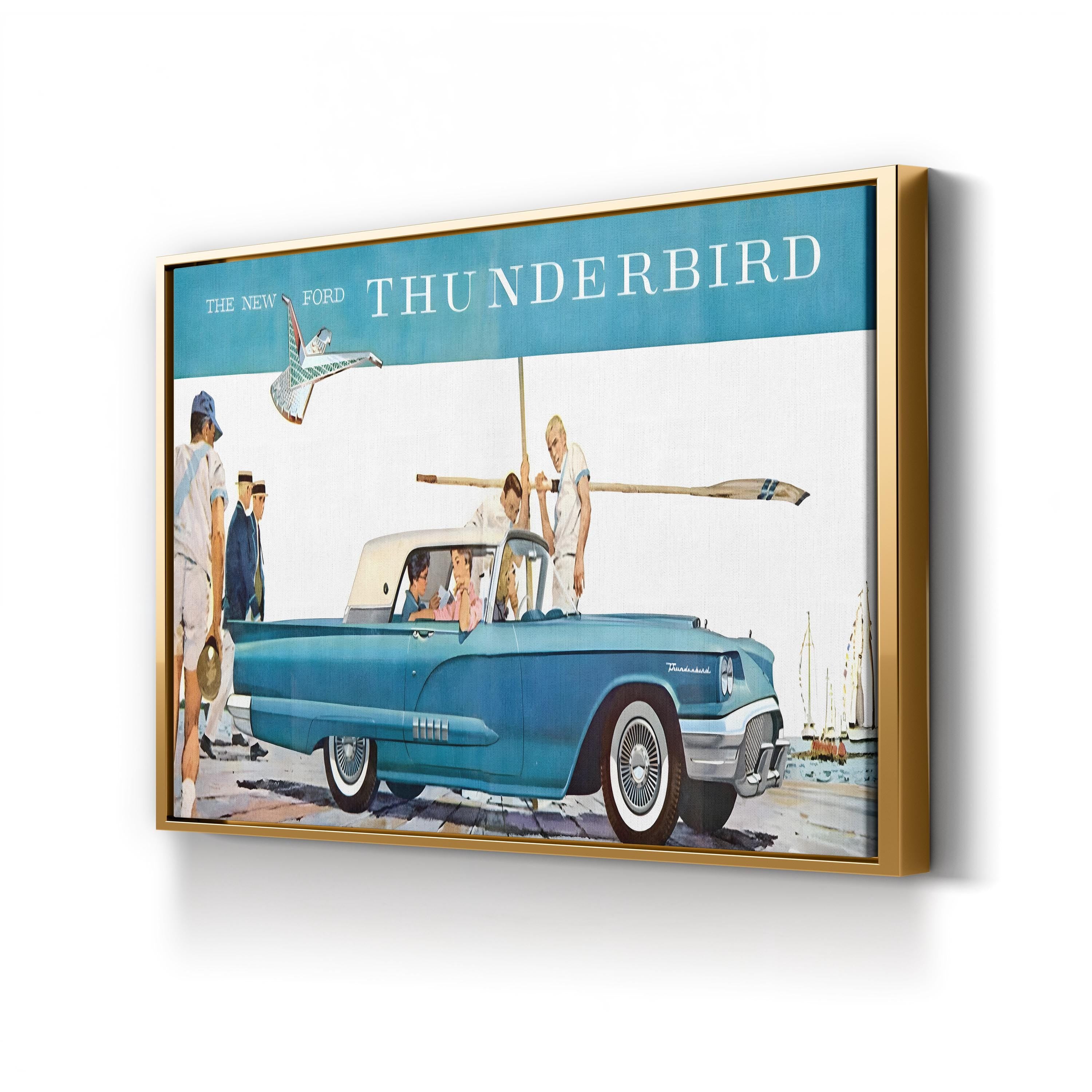 1950s Ford Magazine Advertisement – Period Advertisement Wall Art | Vintage Automotive Canvas Print
