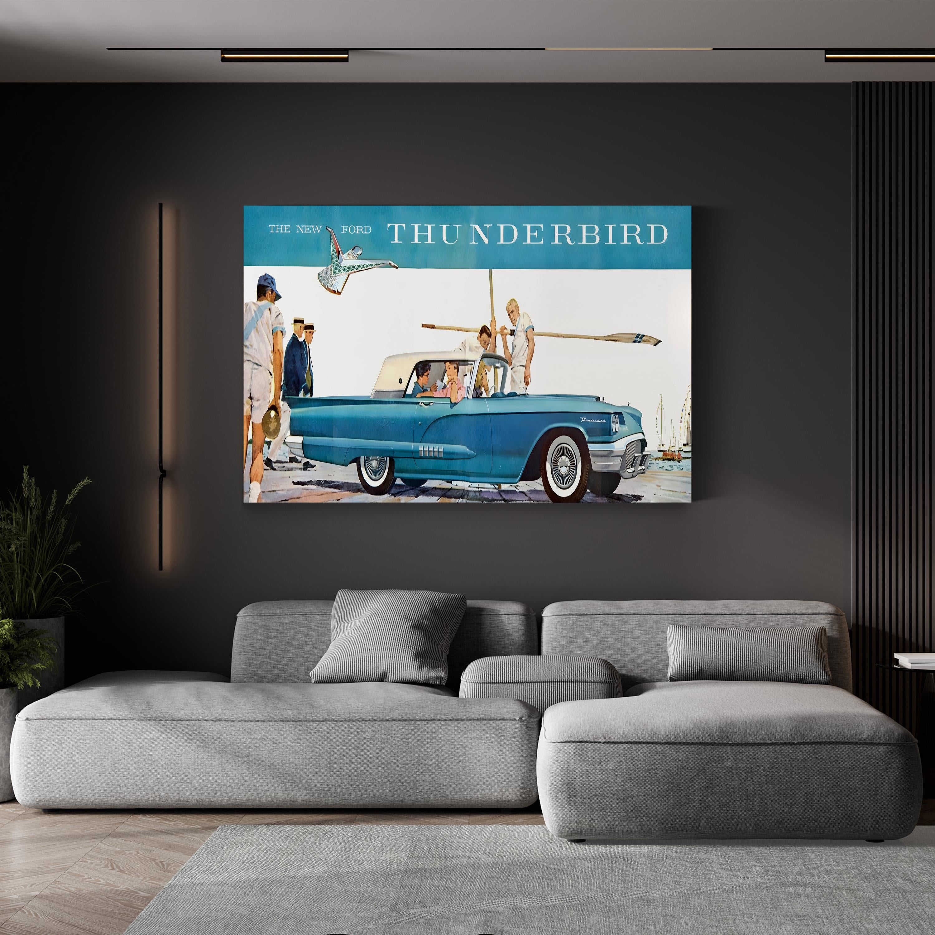 1950s Ford Magazine Advertisement – Period Advertisement Wall Art | Vintage Automotive Canvas Print