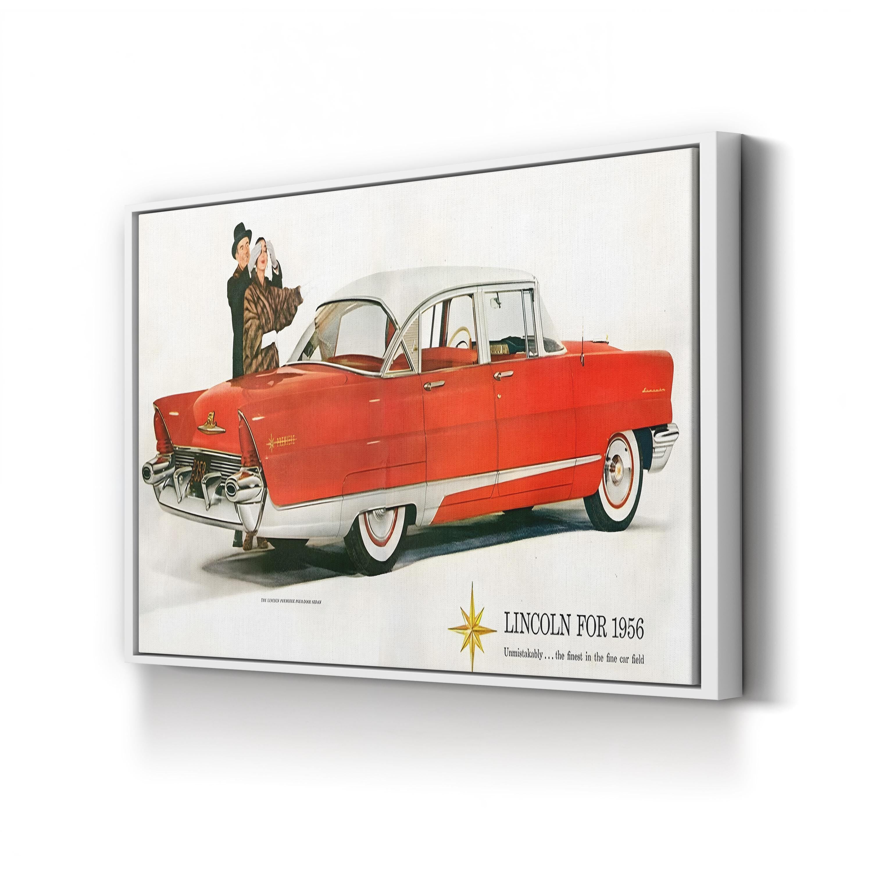1956 Lincoln Magazine Advertisement – Period Advertisement Wall Art | Vintage Automotive Canvas Print
